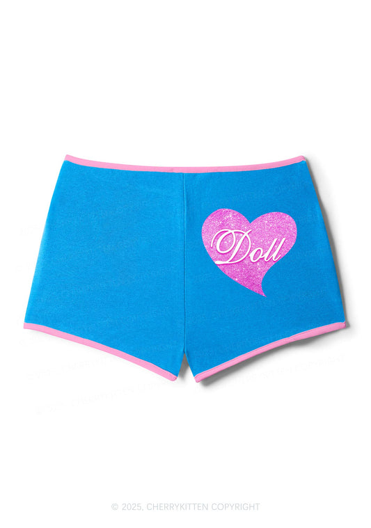 Glitter Heart Doll Y2K Contrast Mini Shorts Cherrykitten