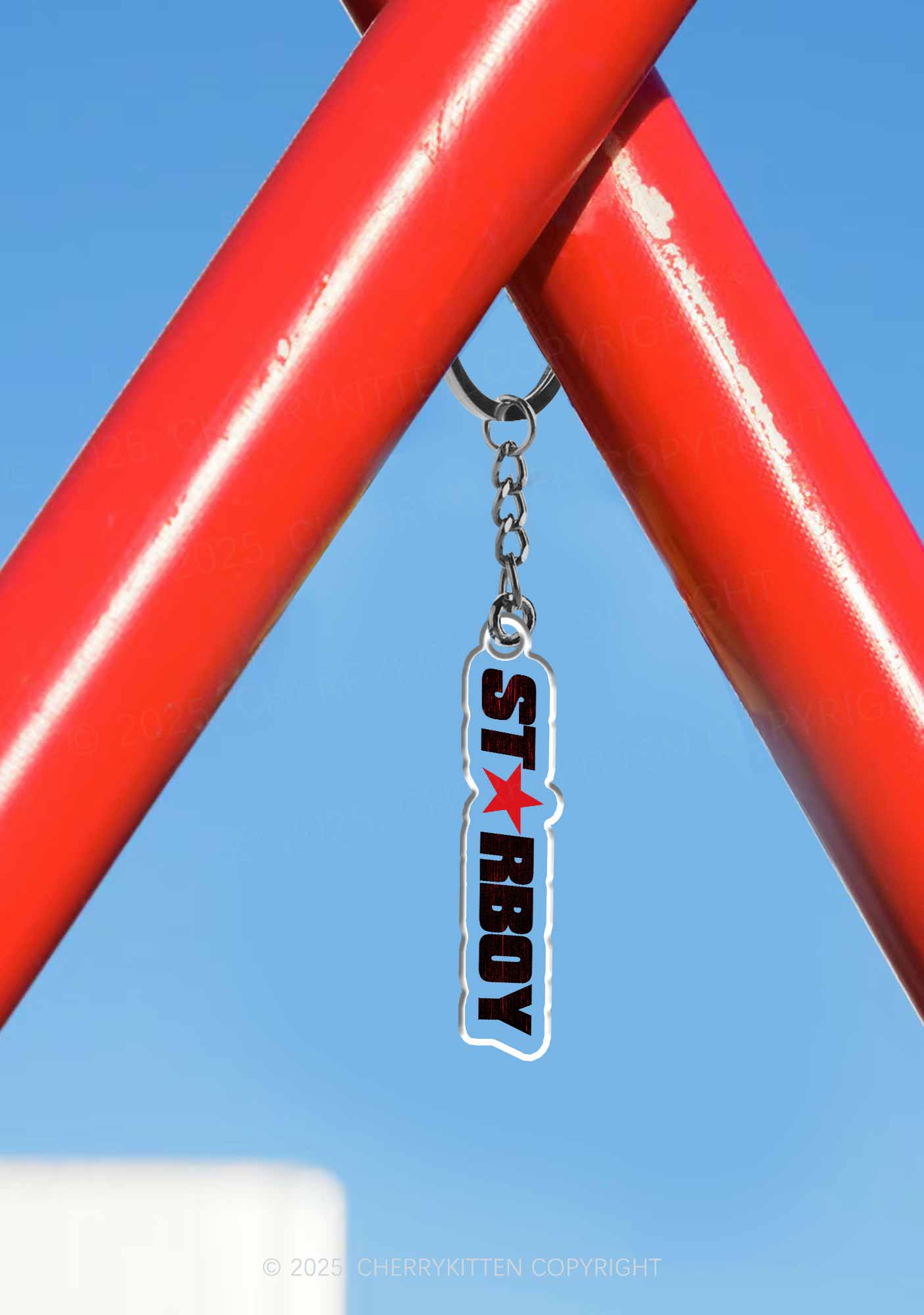 Red Starboy 1Pc Y2K Keychain Cherrykitten
