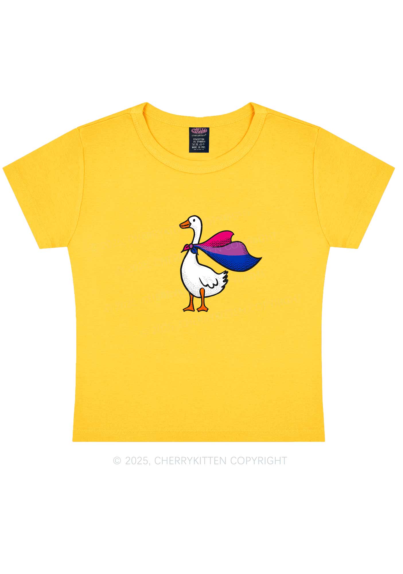 Bisexual Goose Pride Y2K Baby Tee Cherrykitten