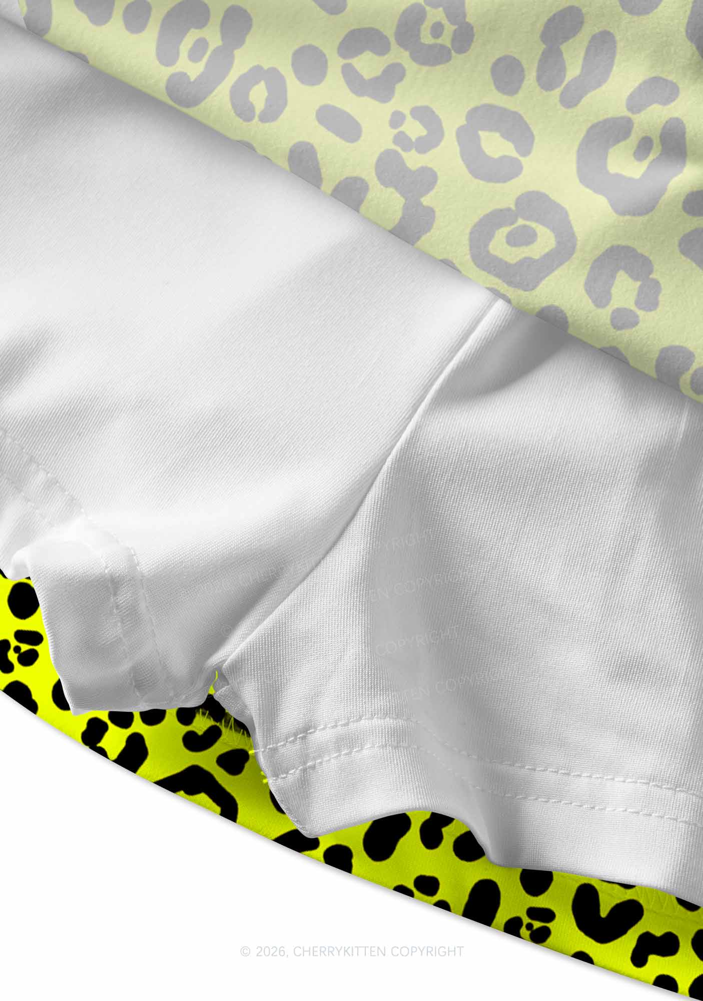 Neon Leopard Y2K Print Mini Skirt Cherrykitten