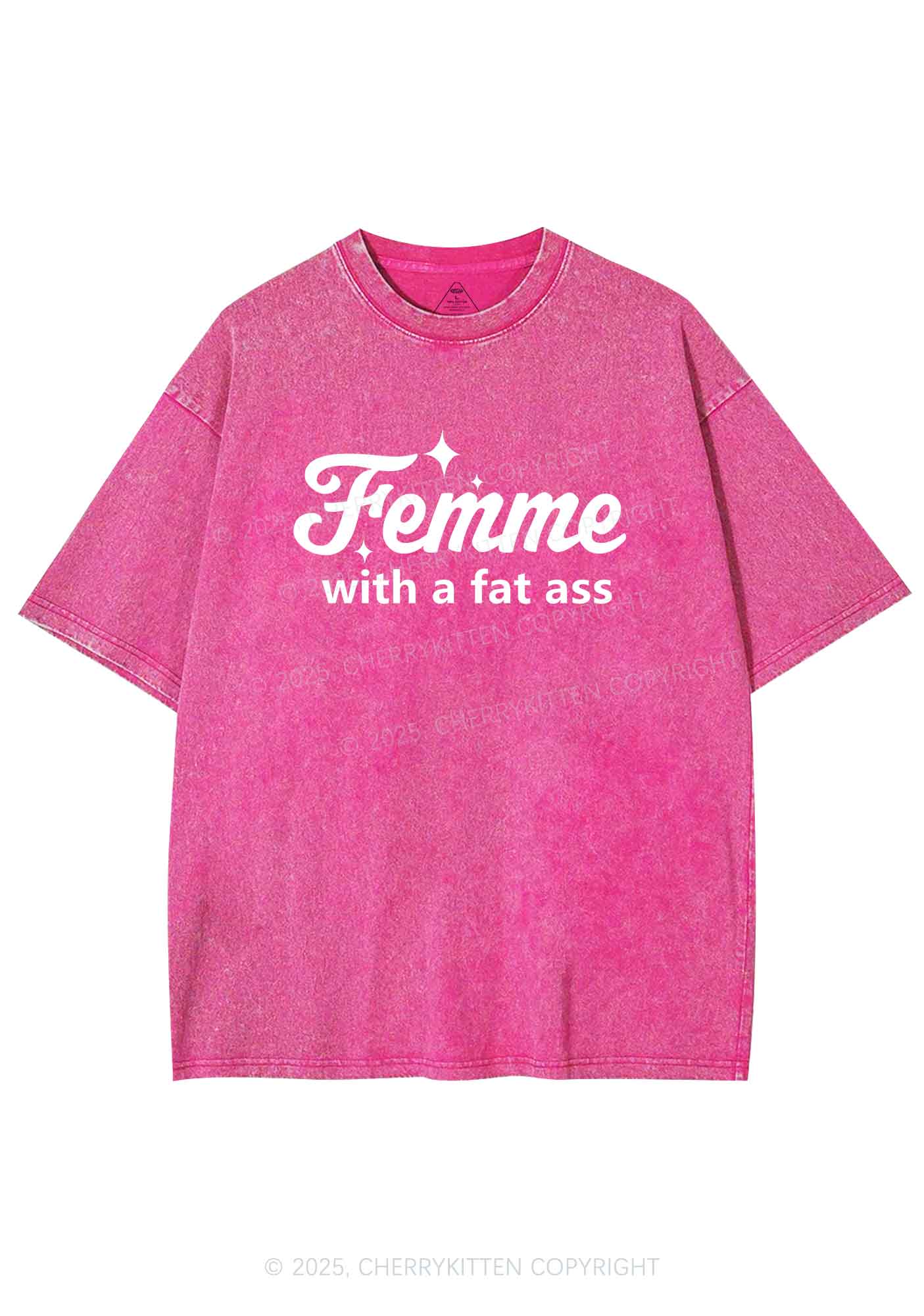 Femme With Fat Axx Pride Y2K Shirts Washed Tee Cherrykitten
