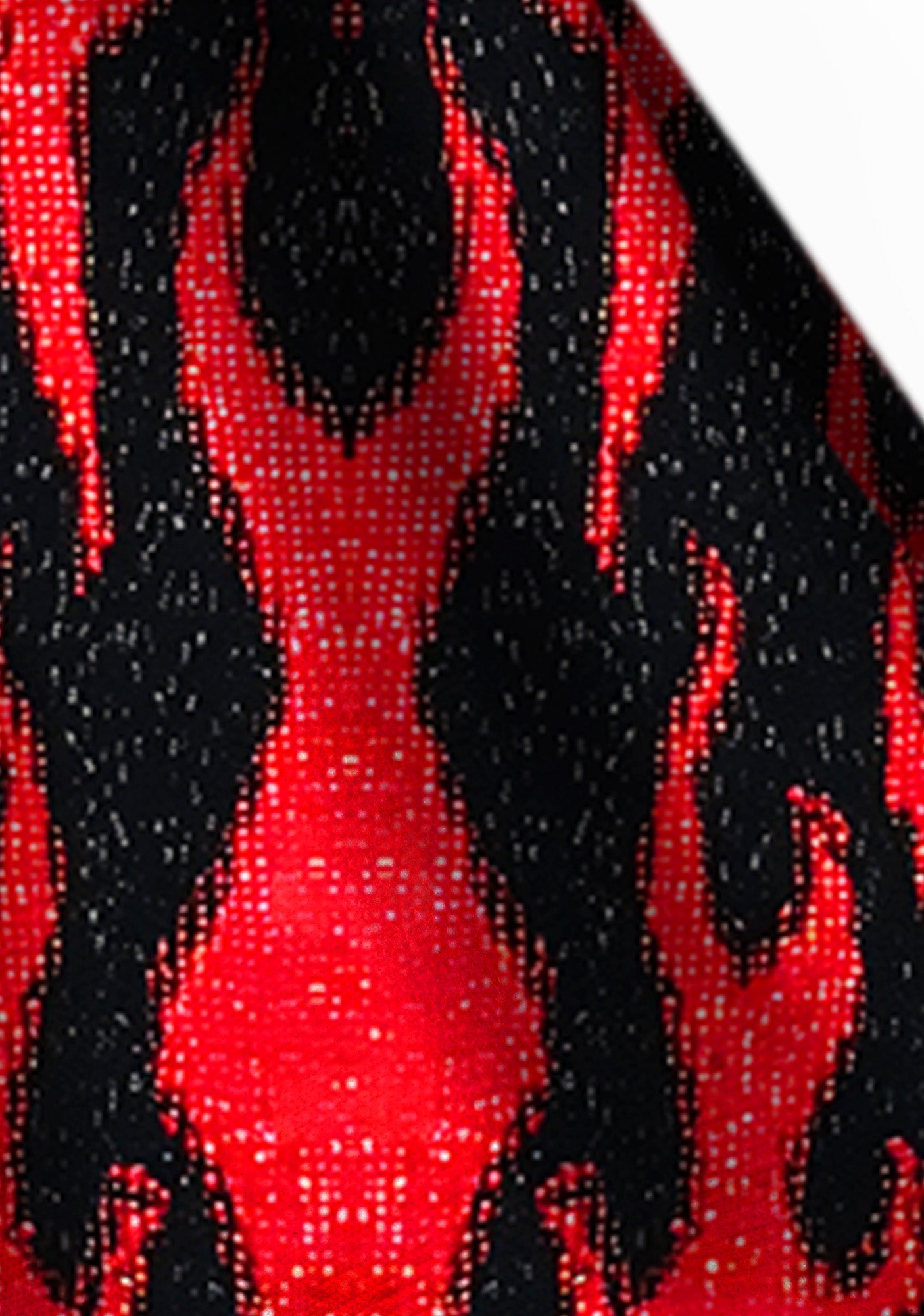 Red Flame Y2K Print Foldover Waistband Cherrykitten