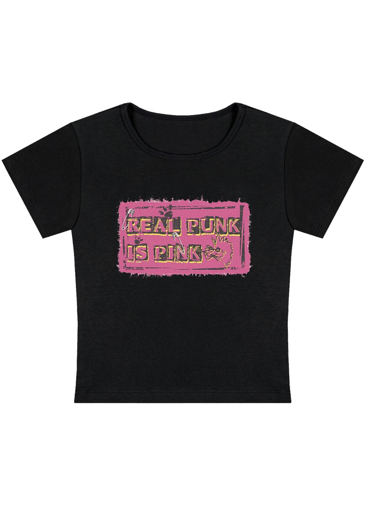 Real Punk Is Pink Y2K Baby Tee