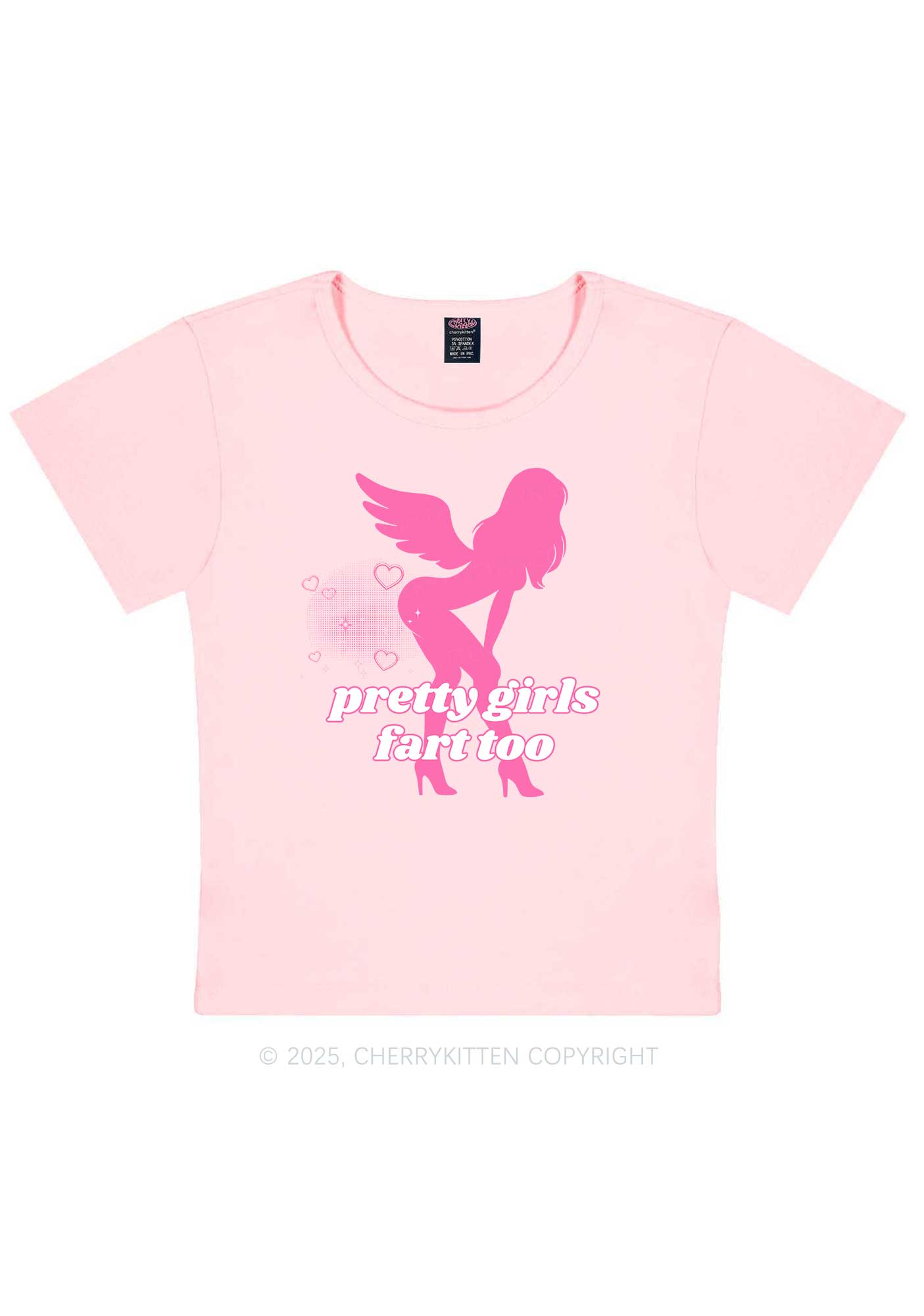 Pretty Girls Fart Too Y2K Baby Tee Cherrykitten