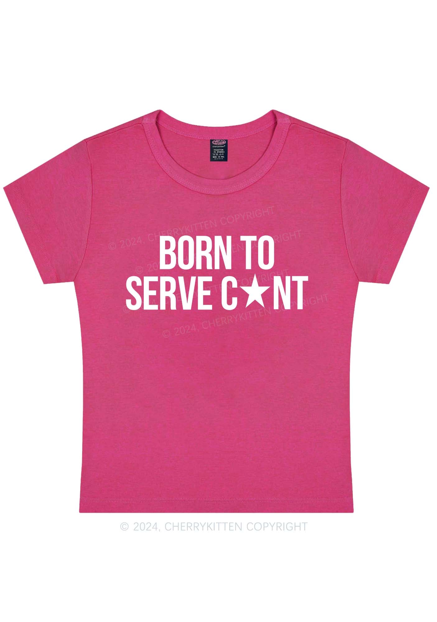 Curvy Born To Serve Cxxt Y2K Baby Tee Cherrykitten