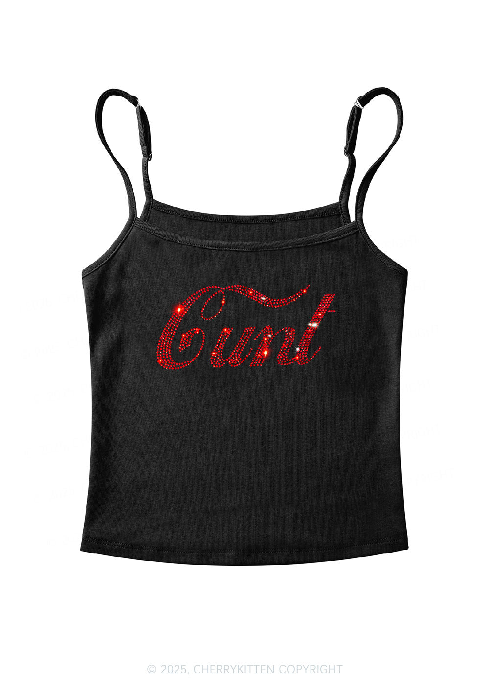 Rhinestone Special Cxxt Y2K Spaghetti Strap Cami Cherrykitten