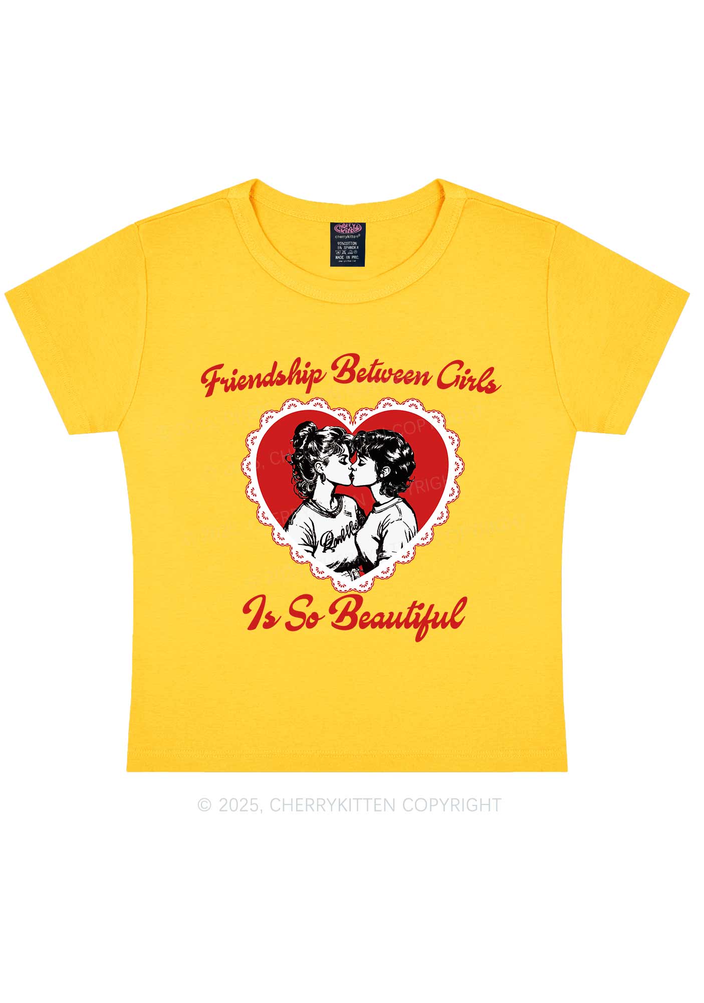 Friendship Between Girls Pride Y2K Baby Tee Cherrykitten
