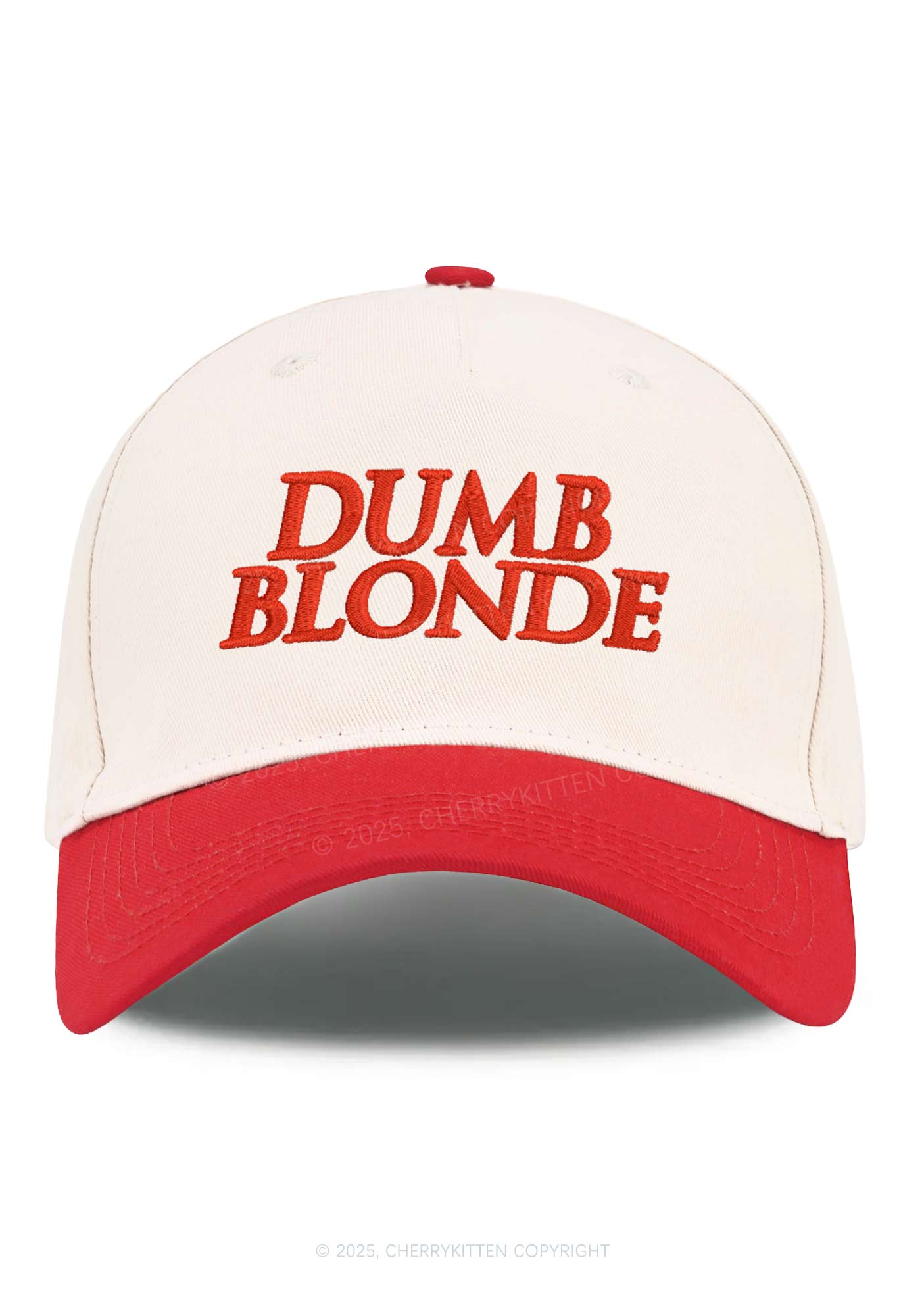 Dumb Blonde Y2K Color Block Baseball Cap Cherrykitten