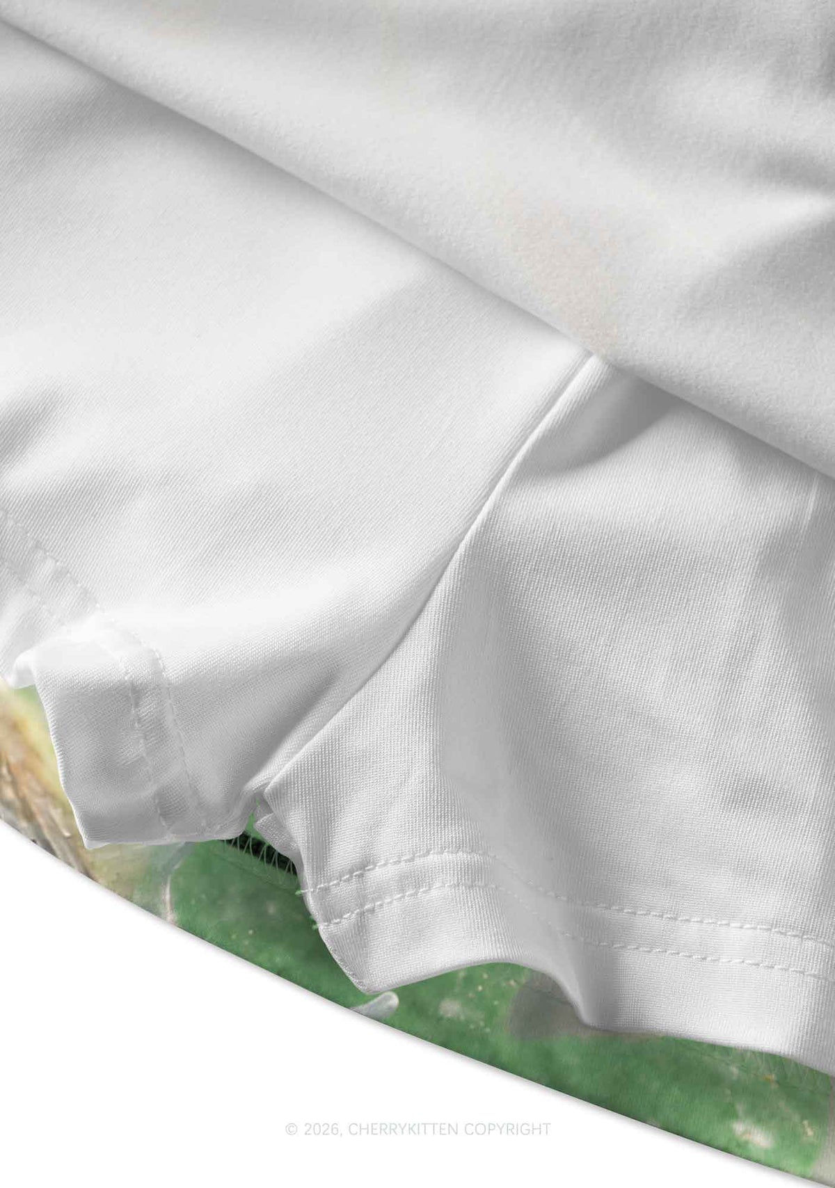 White Winged Horse On Meadow Y2K Print Mini Skirt Cherrykitten