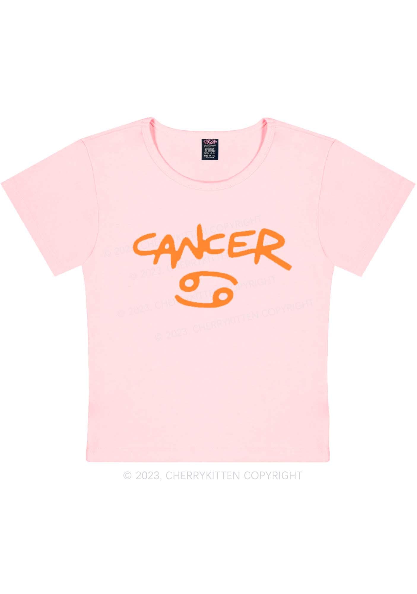Zodiac Sign Y2K Baby Tee Cherrykitten
