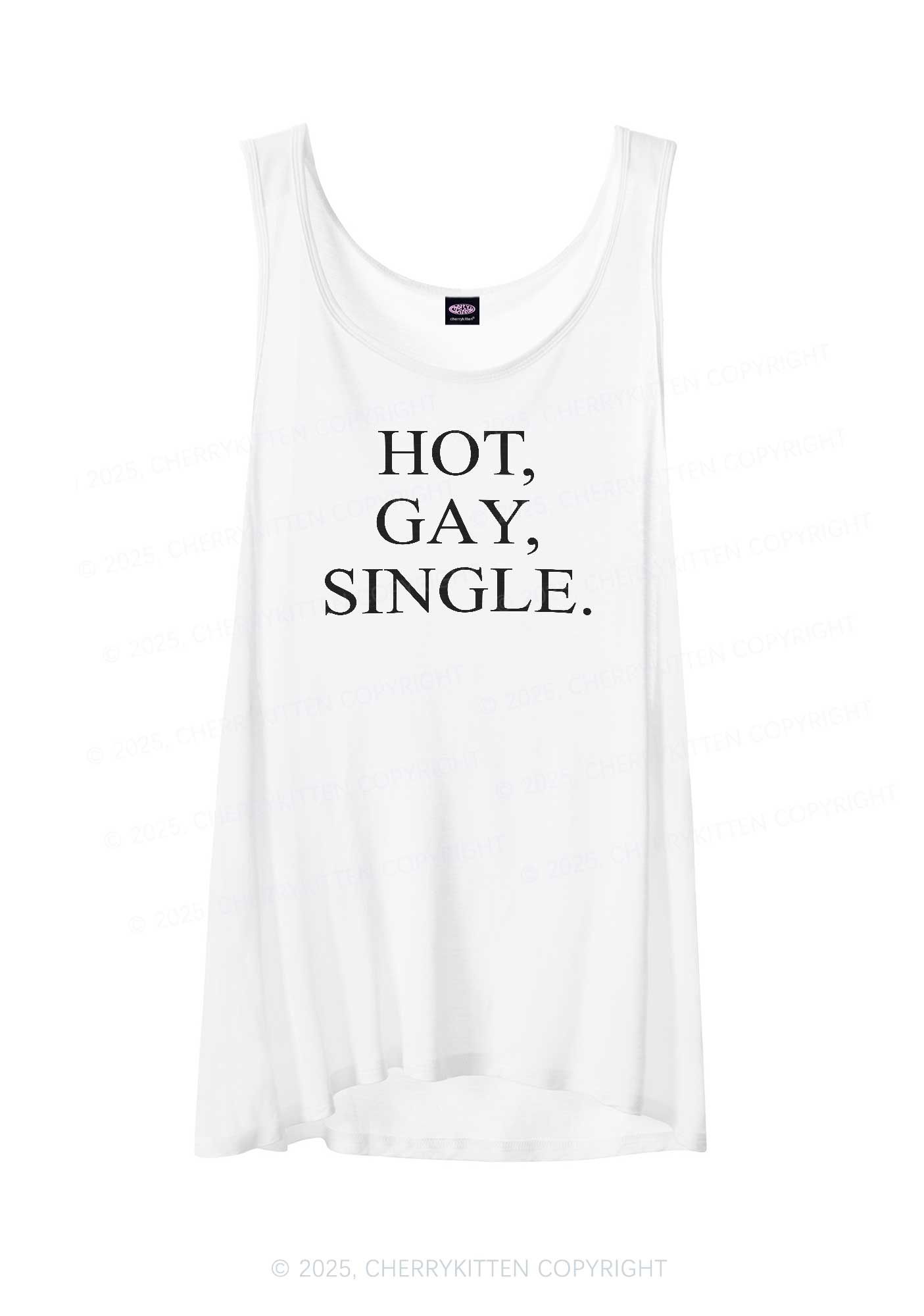 Hot Gay Single Pride Y2K Sheer Boyfriend Tank Cherrykitten