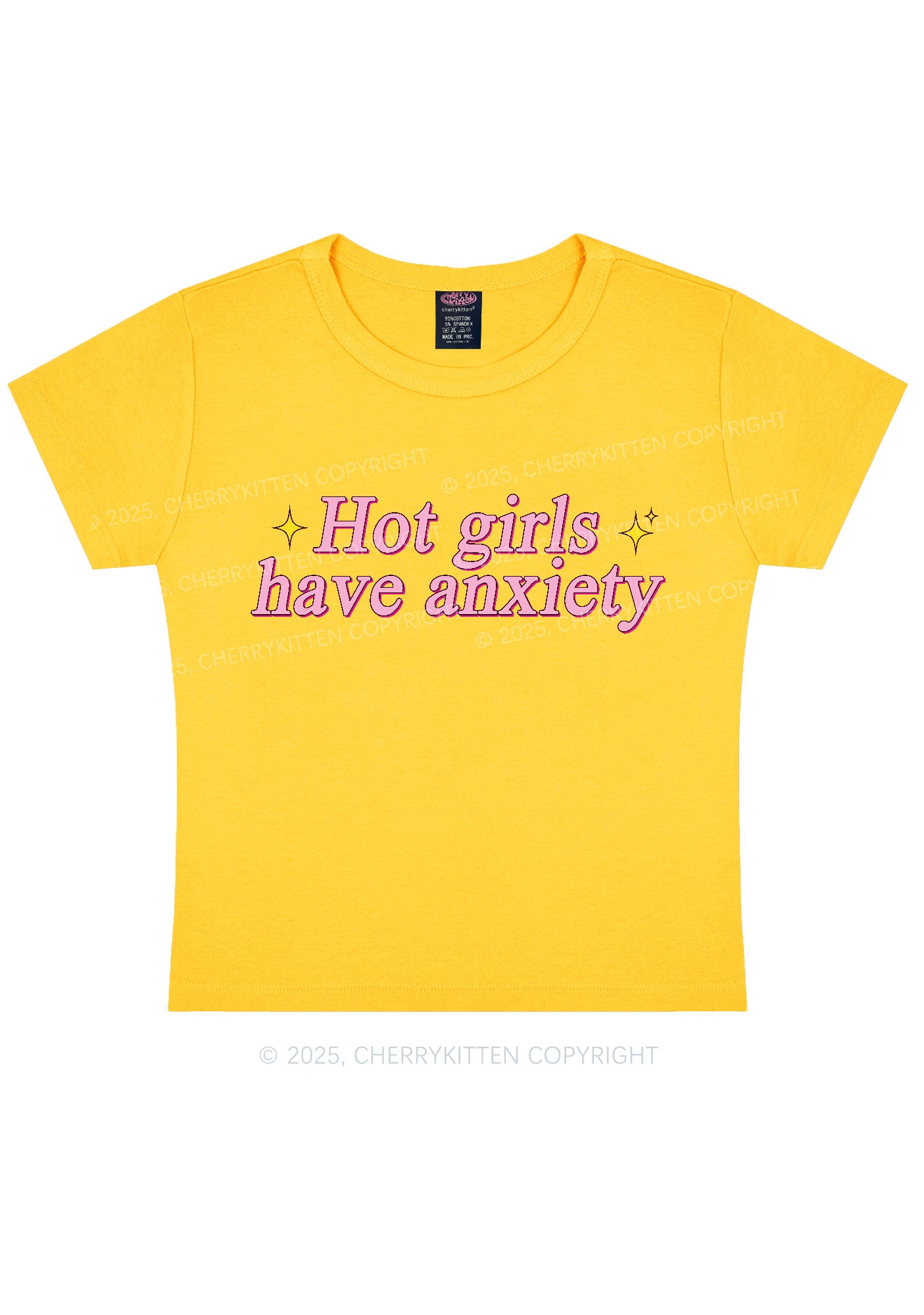 Hot Girls Anxiety Y2K Baby Tee Cherrykitten