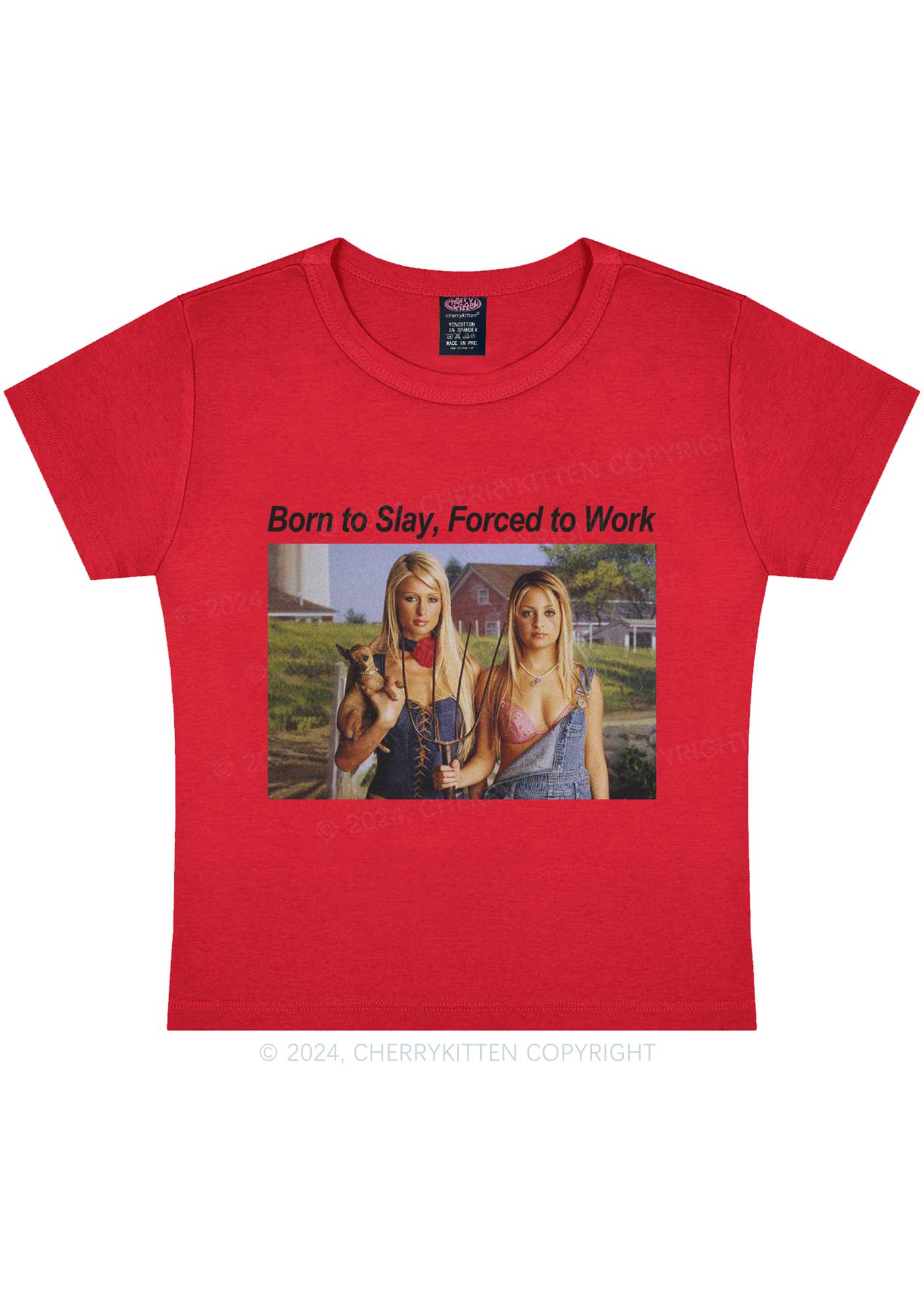 Born To Slay Y2K Baby Tee Cherrykitten