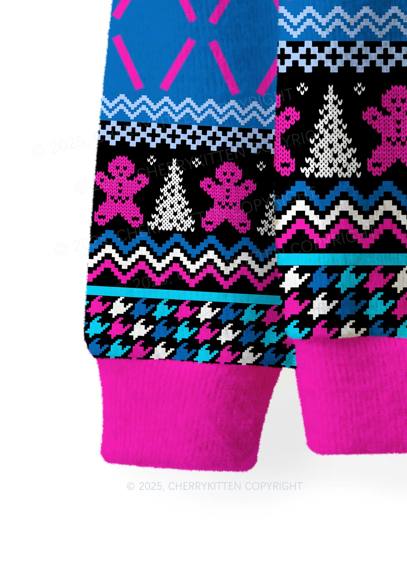 I Just Look Straight Y2K Christmas Knit Sweatshirt Cherrykitten