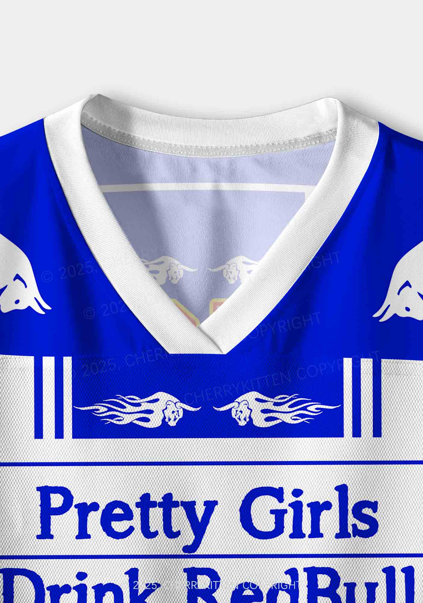 Custom Girls Drink Redbull Y2K Crop Sport Jersey Shirts Cherrykitten