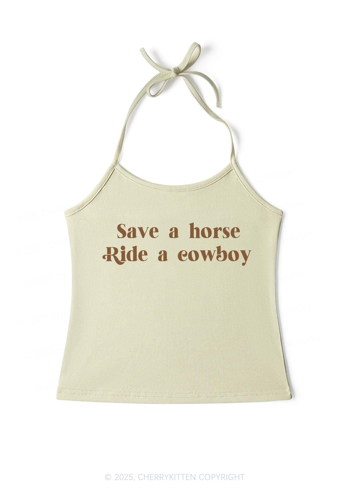 Save A Horse Ride A Cowboy Y2K Halter Neck Cami Cherrykitten