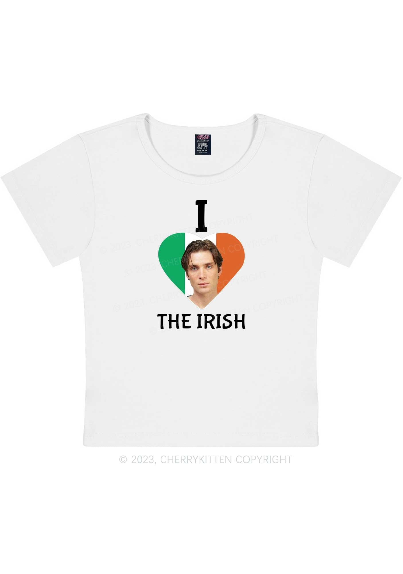 I Love The Irish Custom Photo St Patricks Y2K Baby Tee Cherrykitten