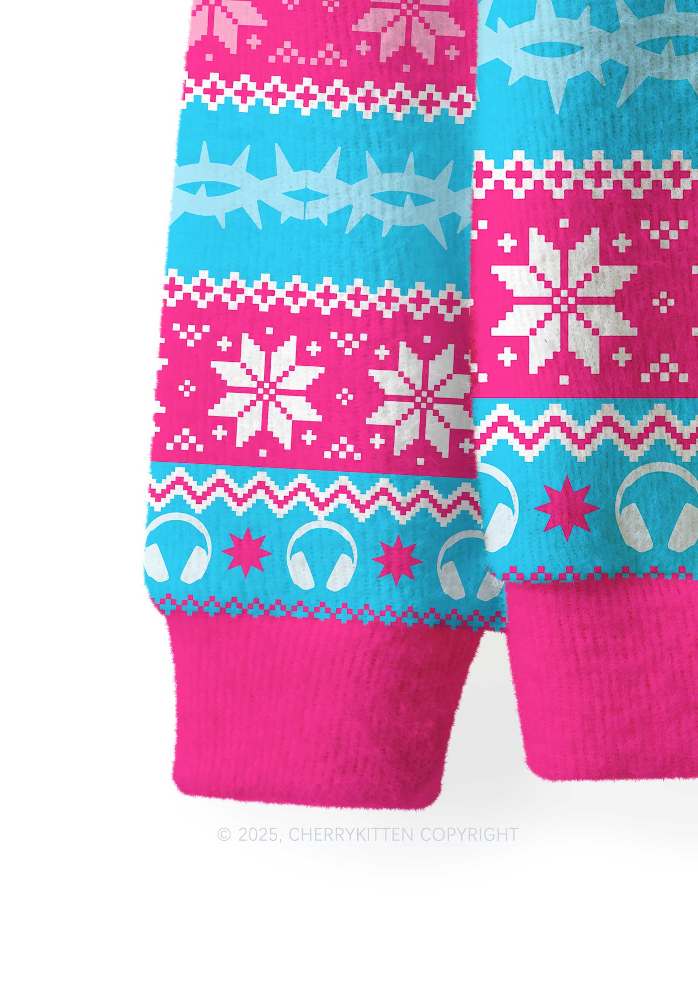 Dont Play Dubstep Y2K Christmas Knit Sweatshirt Cherrykitten