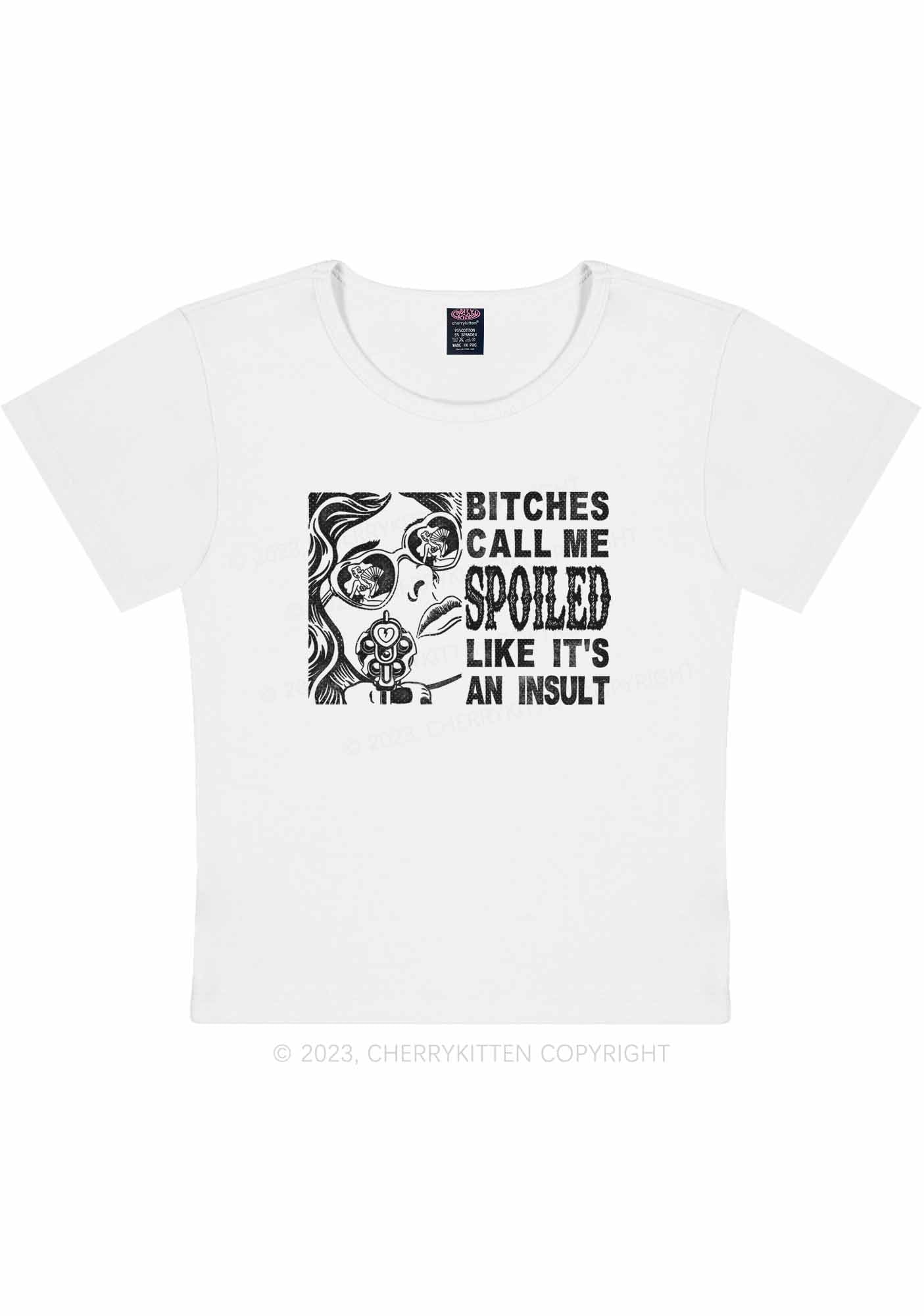 Curvy Bxxches Call Me Spoiled Y2K Baby Tee Cherrykitten