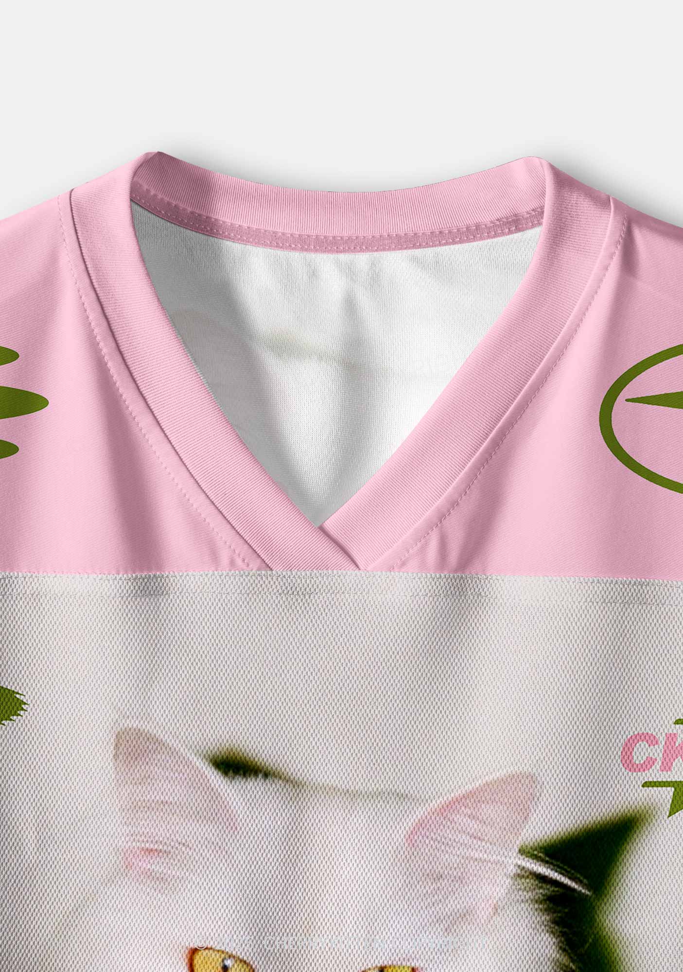 Custom Pink Bow Cat Y2K Crop Sport Jersey Shirts Cherrykitten