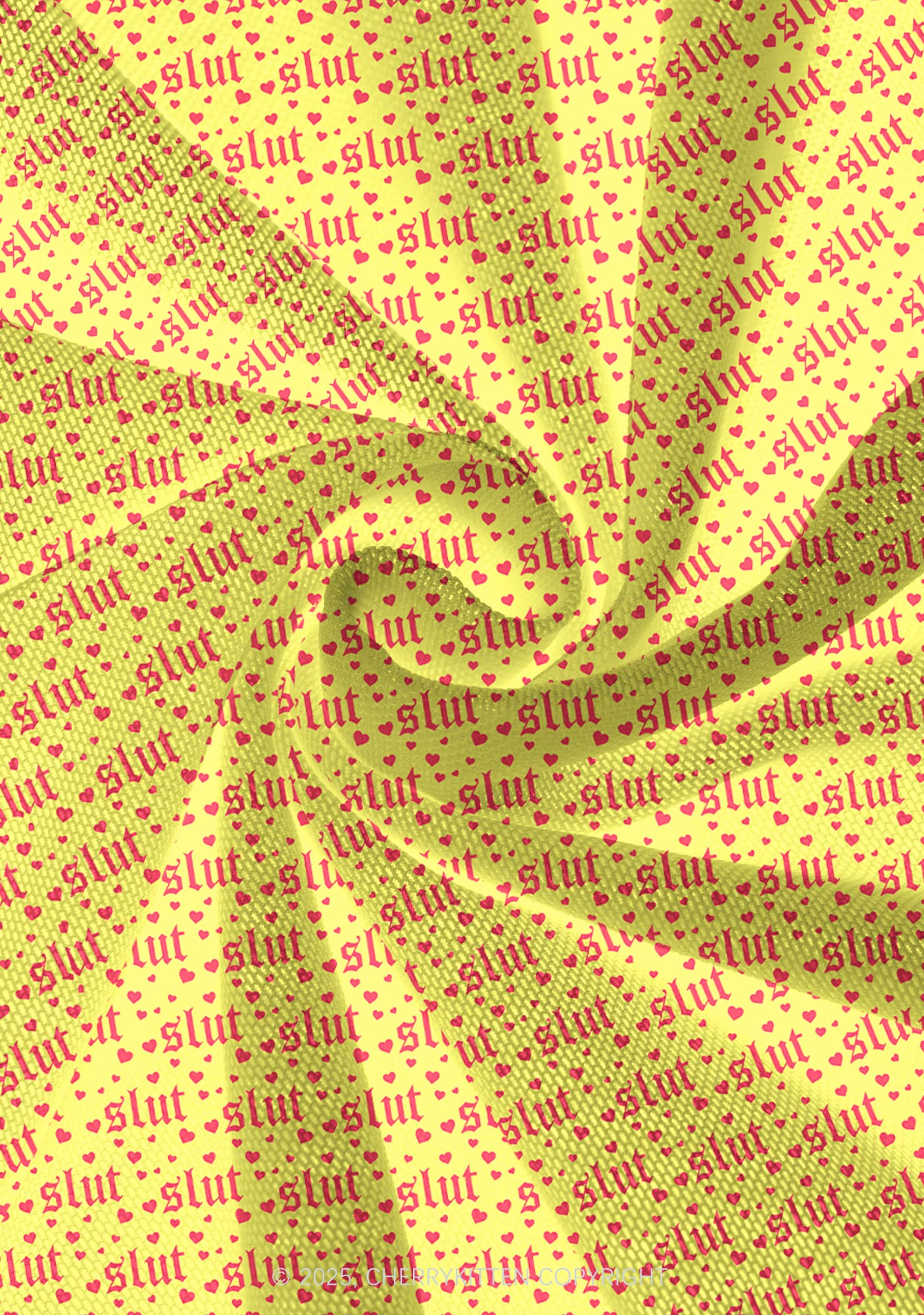Yellow Slxt Y2K Print Mini Layered Skirt Cherrykitten