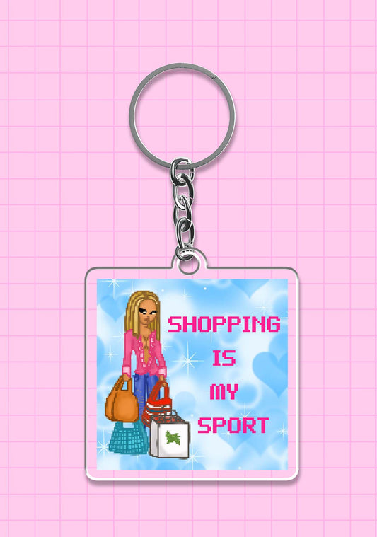 Shopping Is My Sport 1Pc Y2K Keychain Cherrykitten