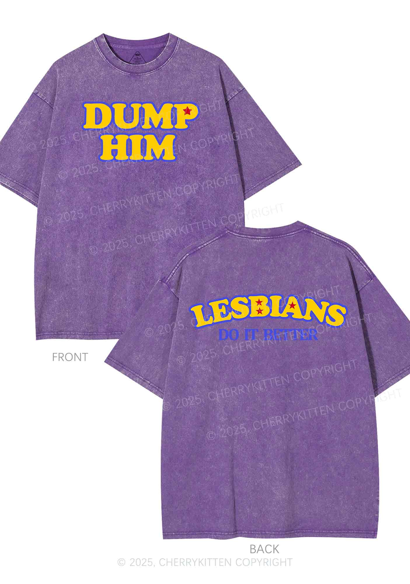 Lesbians Do It Better Two Sides Y2K Shirts Washed Tee Cherrykitten