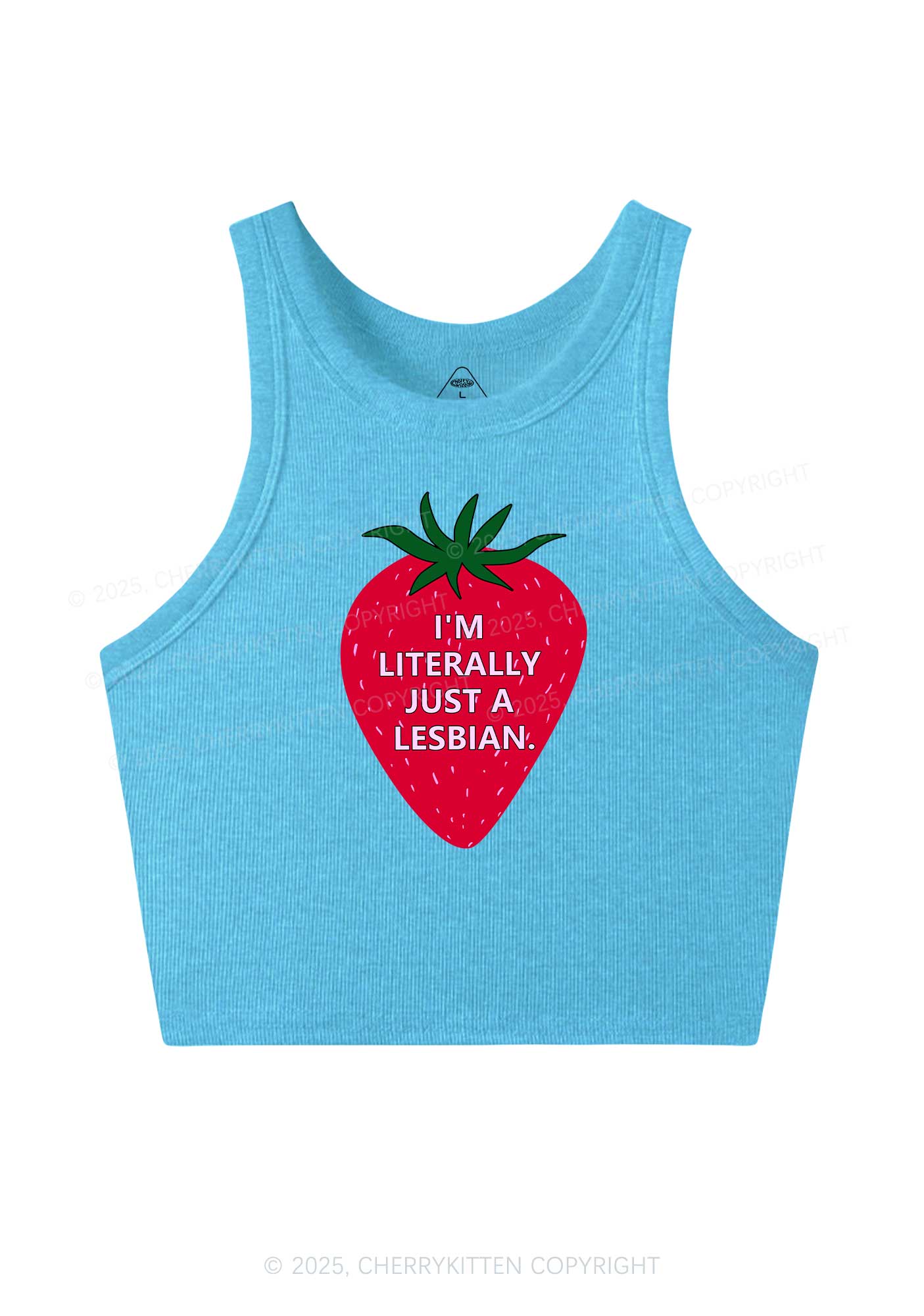 Lesbian Strawberry Pride Y2K Crop Tank Top Cherrykitten
