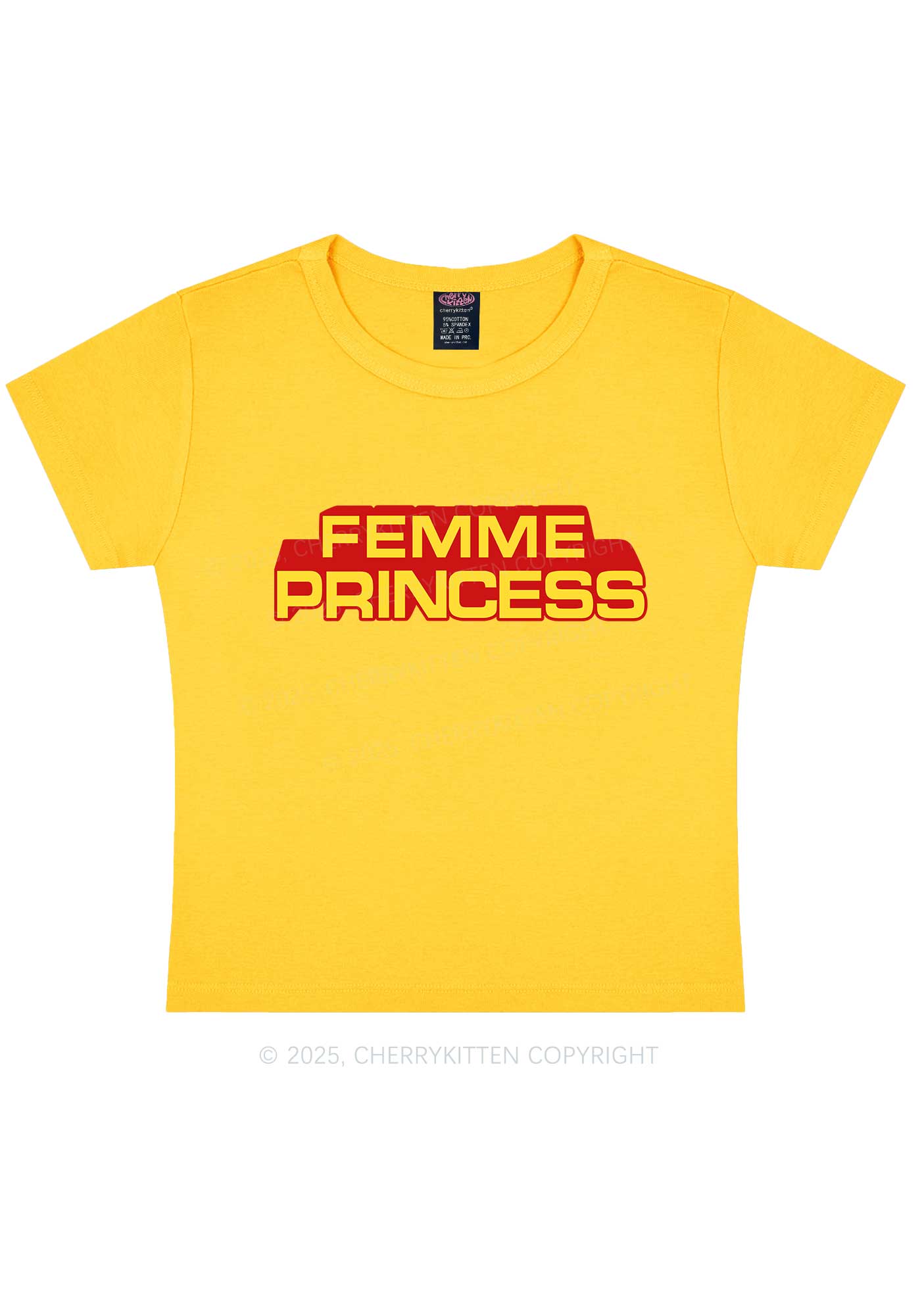 Femme Princess Pride Y2K Baby Tee Cherrykitten