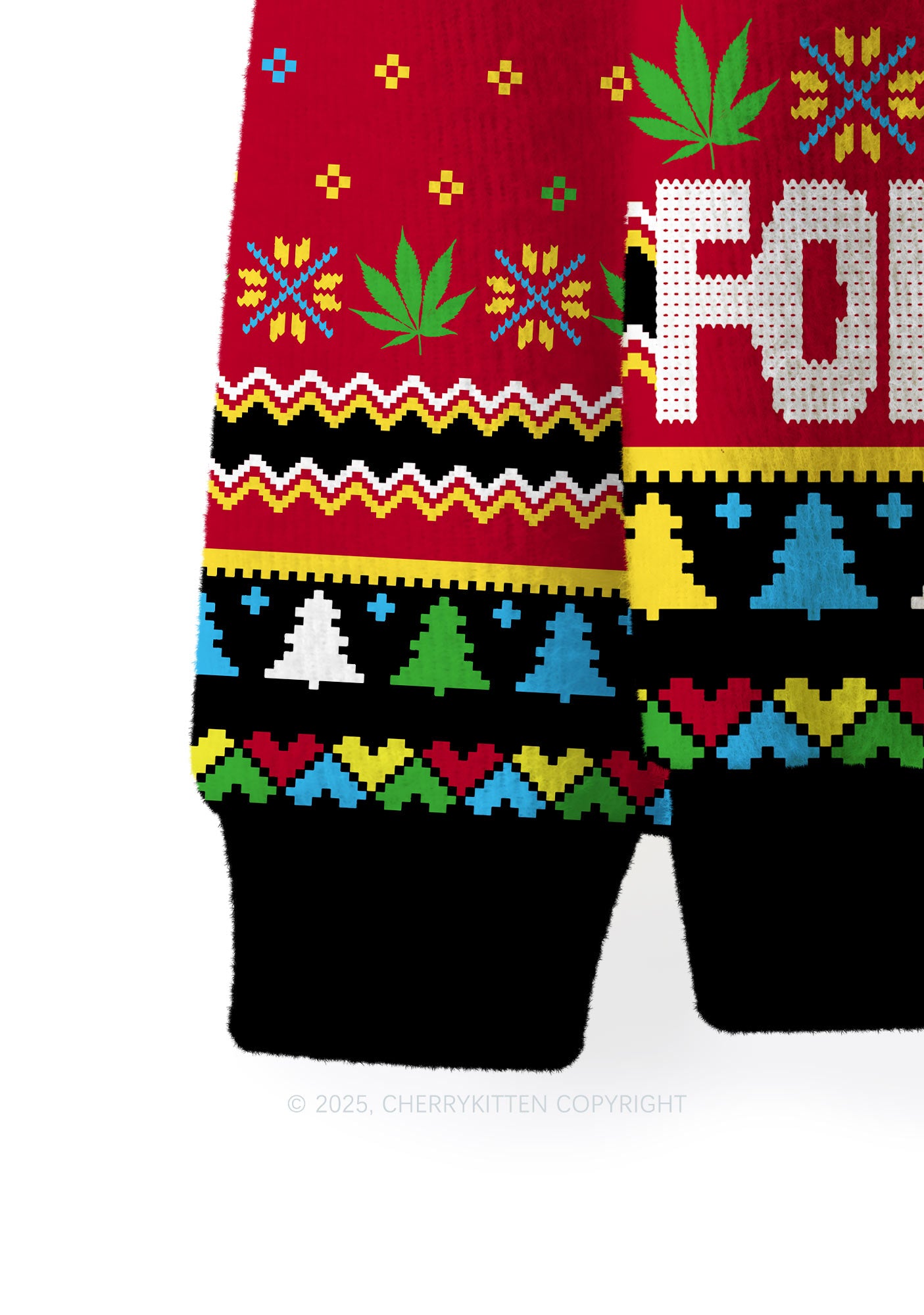 I Be High Y2K Christmas Knit Sweatshirt Cherrykitten