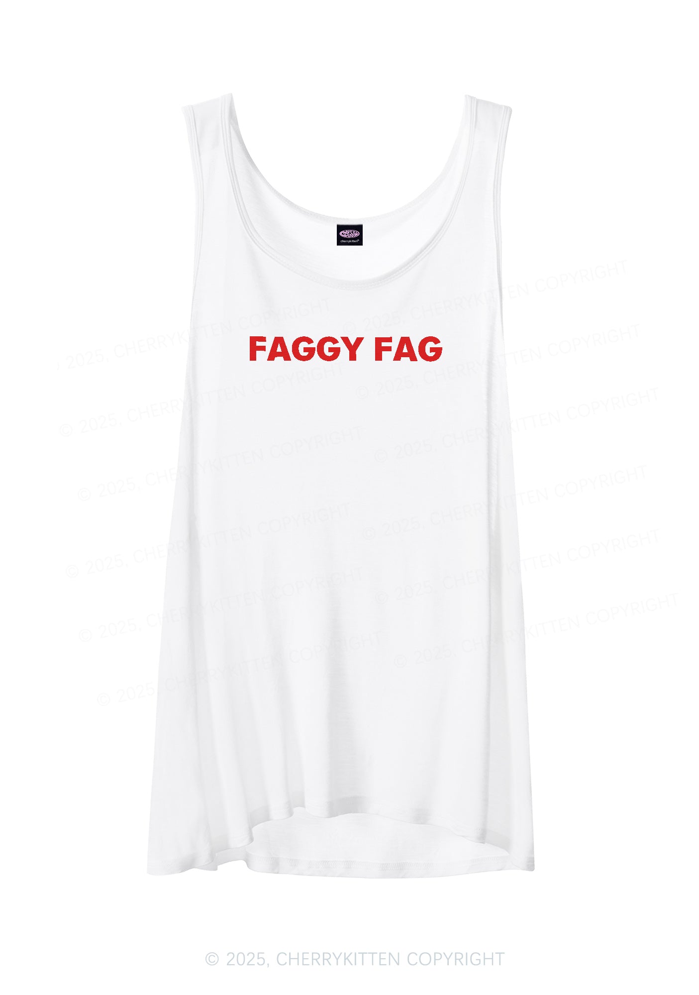 Faggy Fag Pride Y2K Sheer Boyfriend Tank Cherrykitten