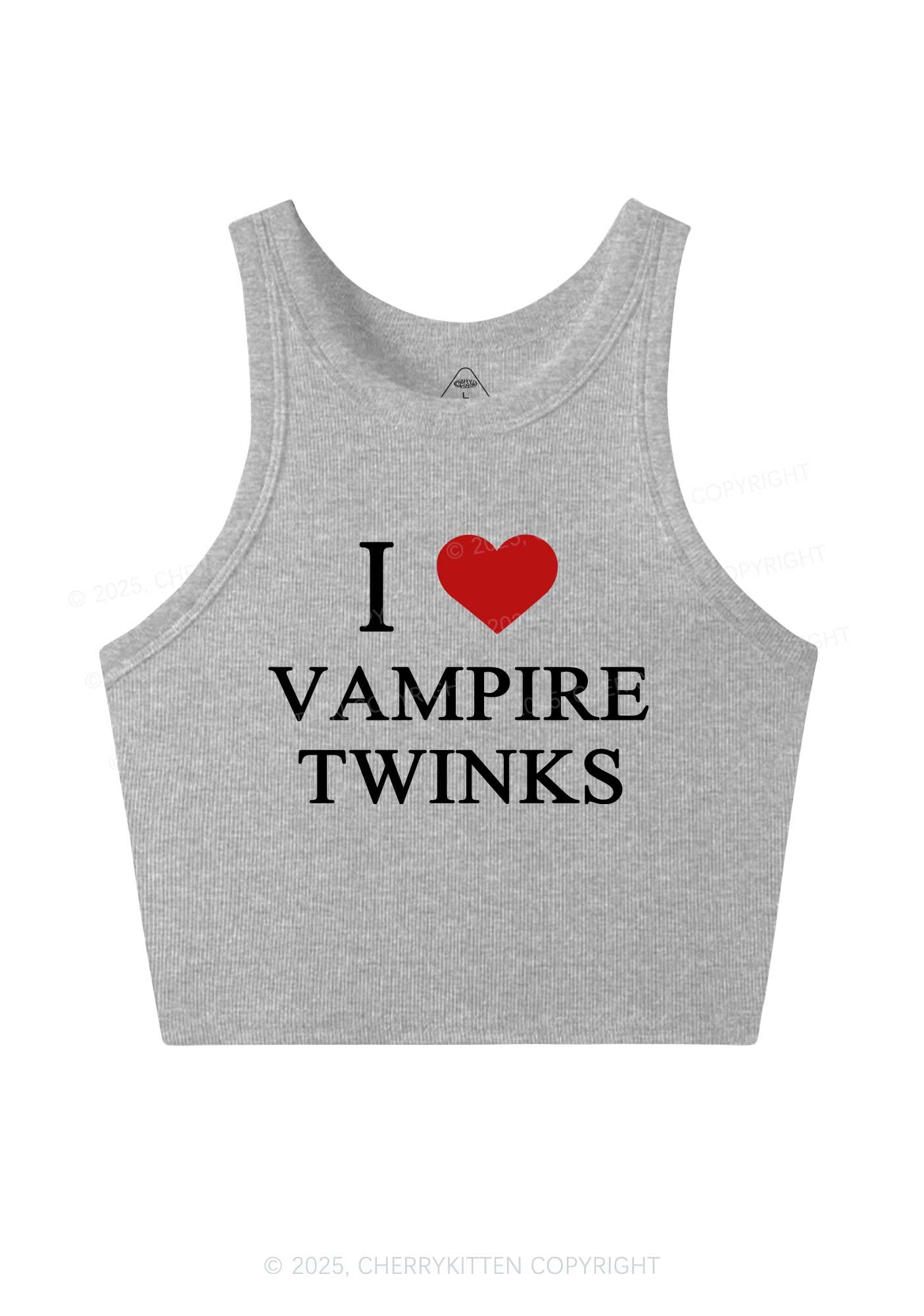 I Love Vampire Twinks Y2K Crop Tank Top Cherrykitten