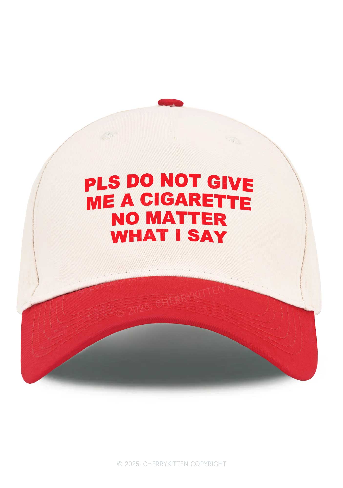 Dont Give Me Cigarette Y2K Color Block Baseball Cap Cherrykitten