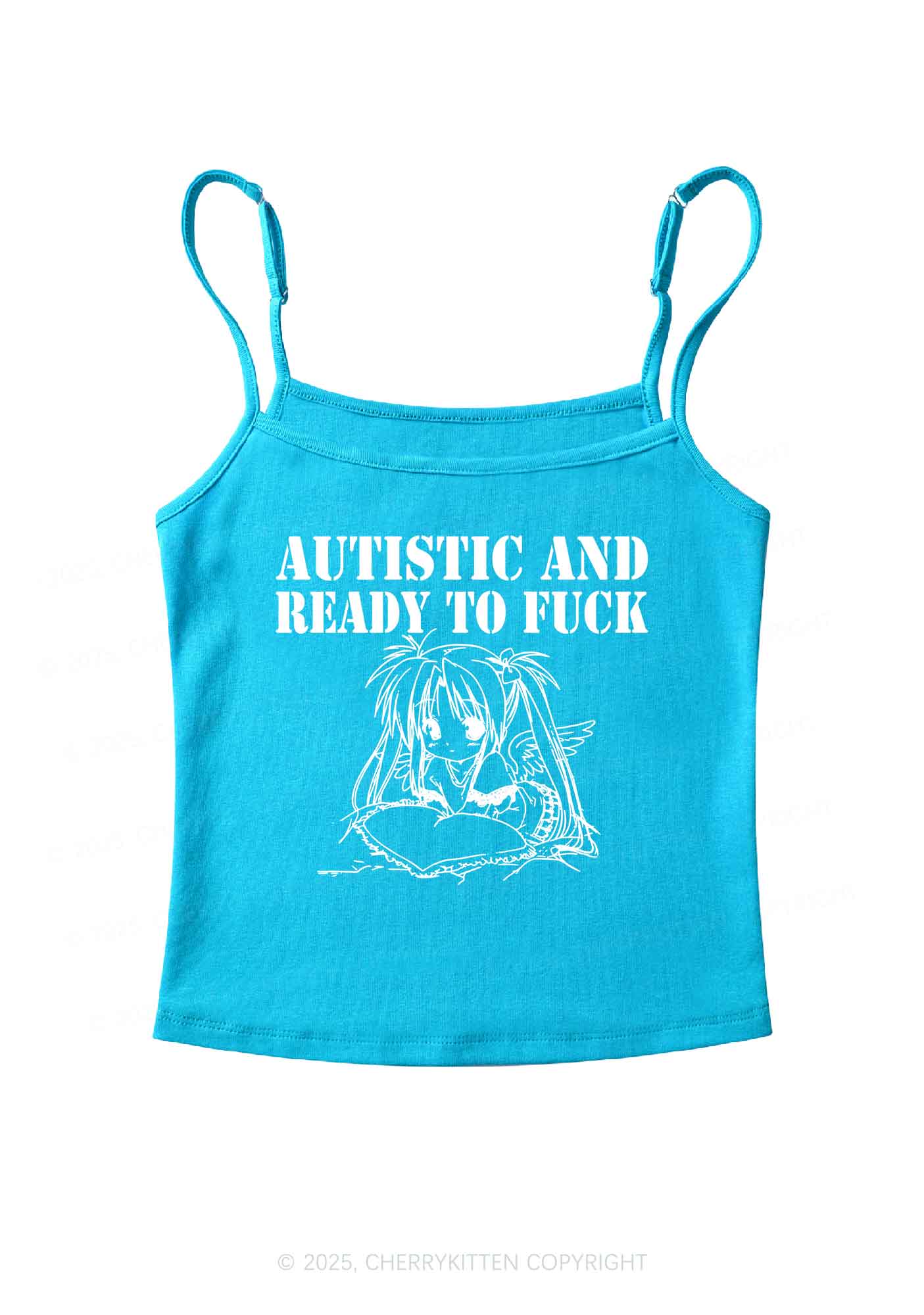 Autistic Ready To Fxxk Y2K Spaghetti Strap Cami Cherrykitten