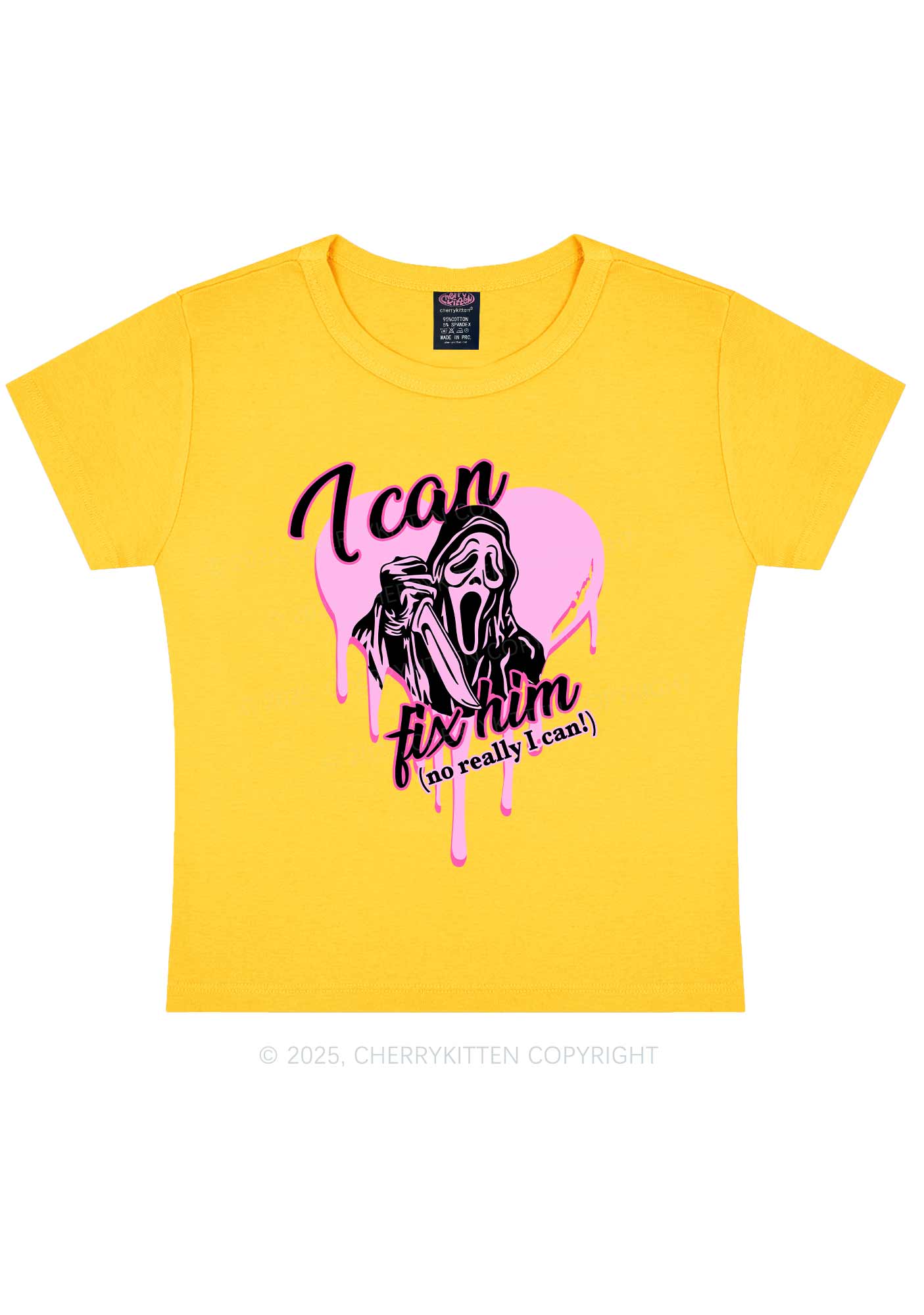 Halloween Ghost Fix Him Y2K Baby Tee Cherrykitten
