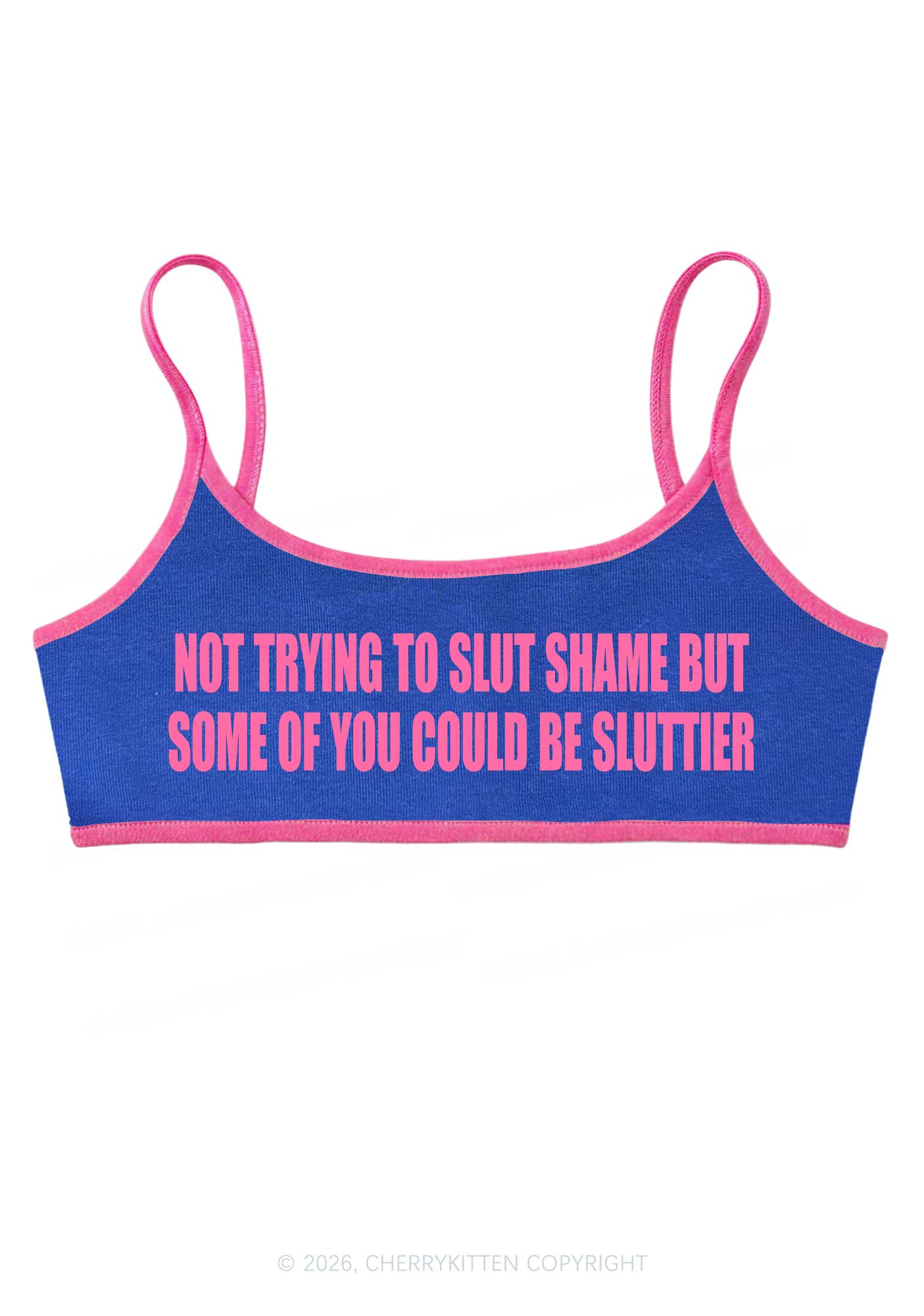 Not Trying To Slxt Shame Y2K Super Crop Cami Cherrykitten
