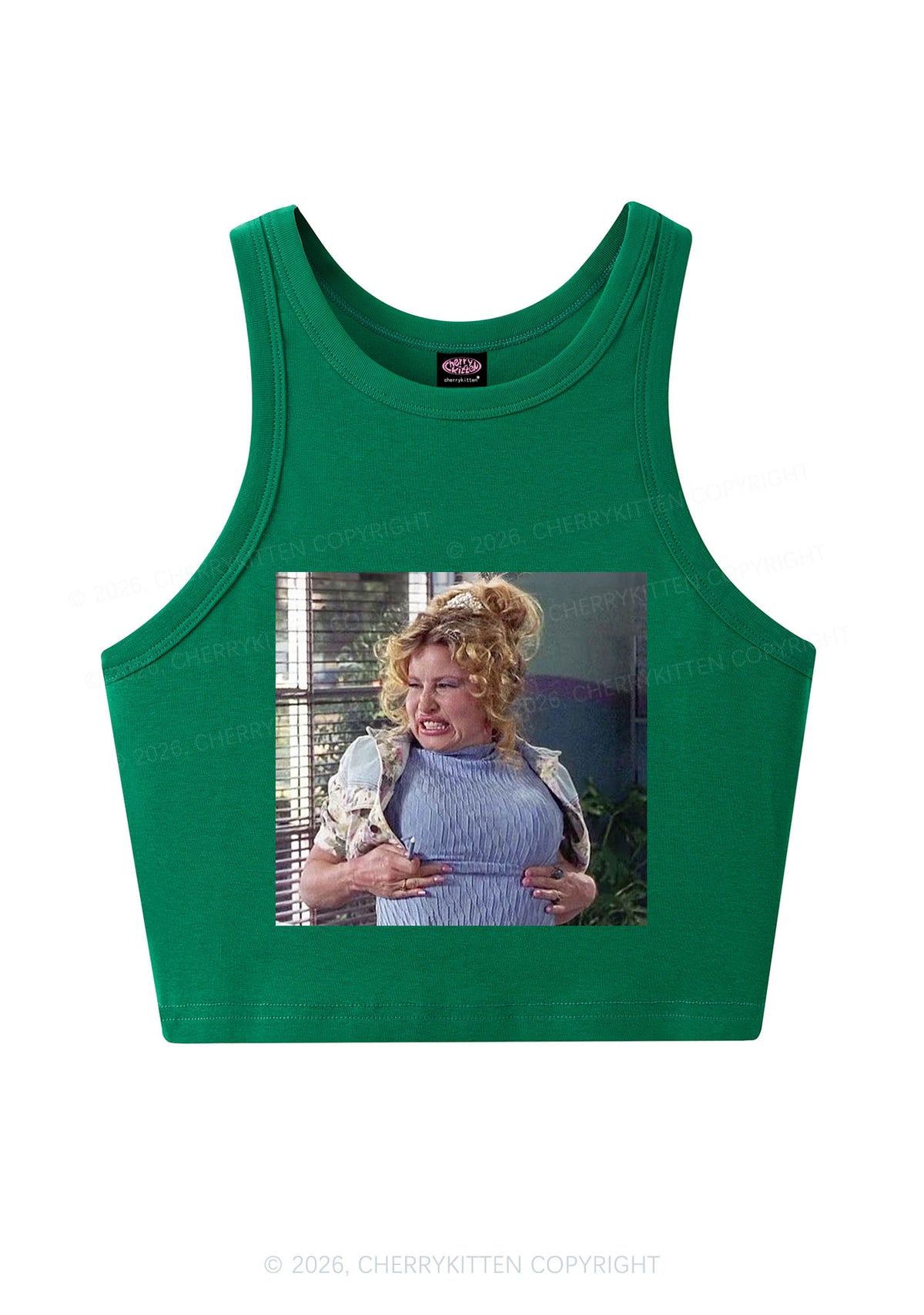 Huge Bxxb Blonde Y2K Crop Tank Top Cherrykitten