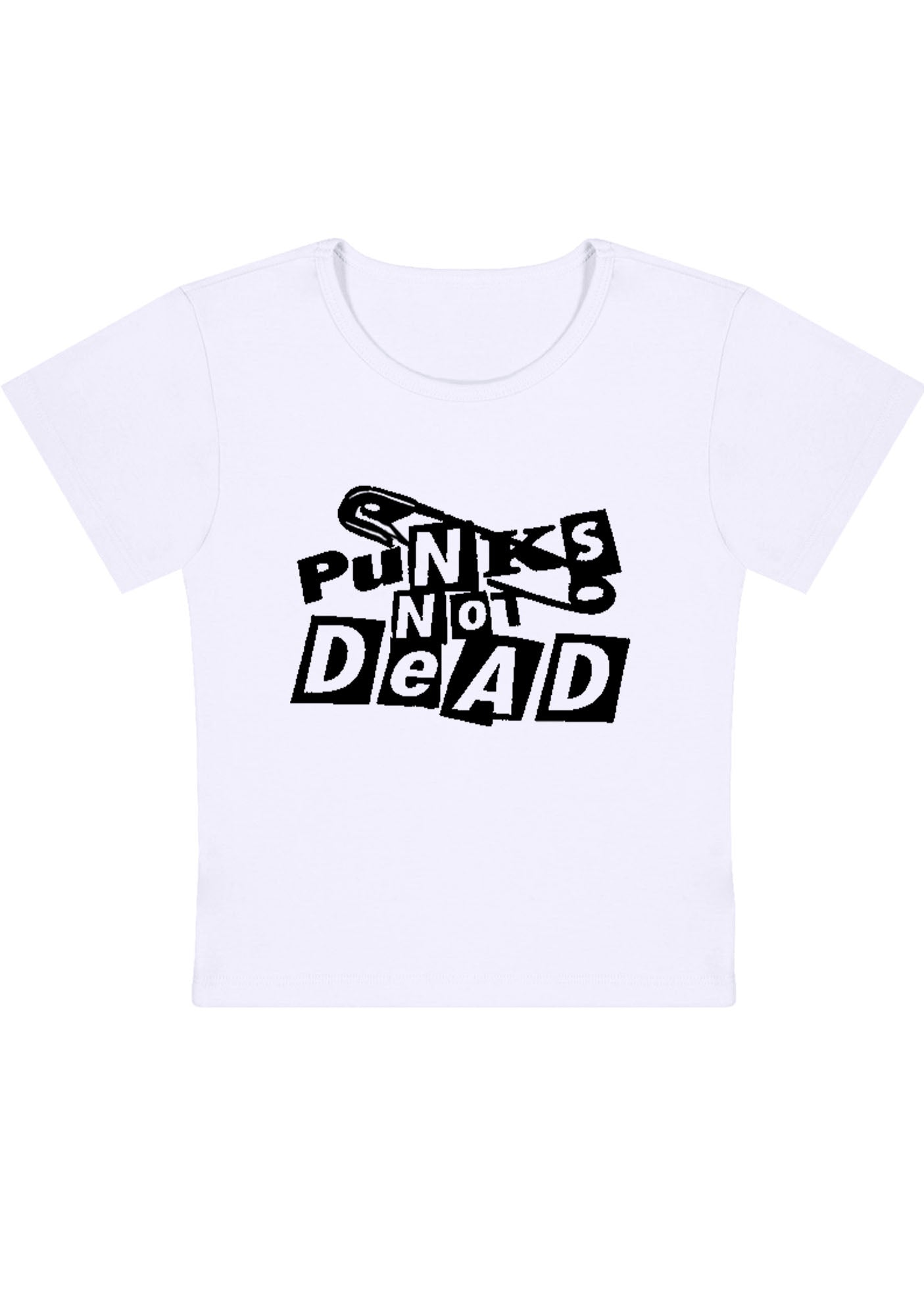 Punks Not Dead Y2K Baby Tee