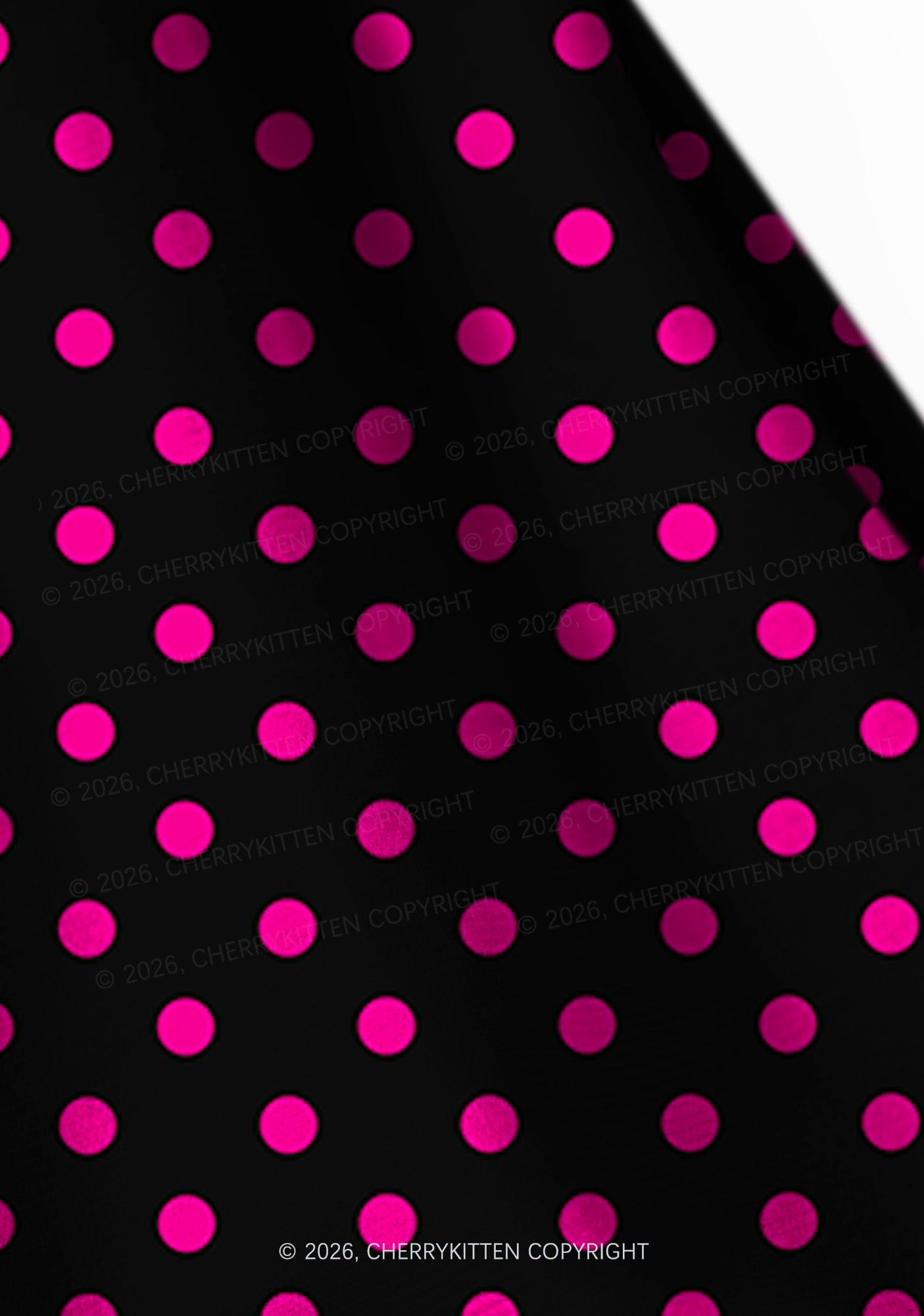 Pink Dots On Black Y2K Print Foldover Waistband Cherrykitten