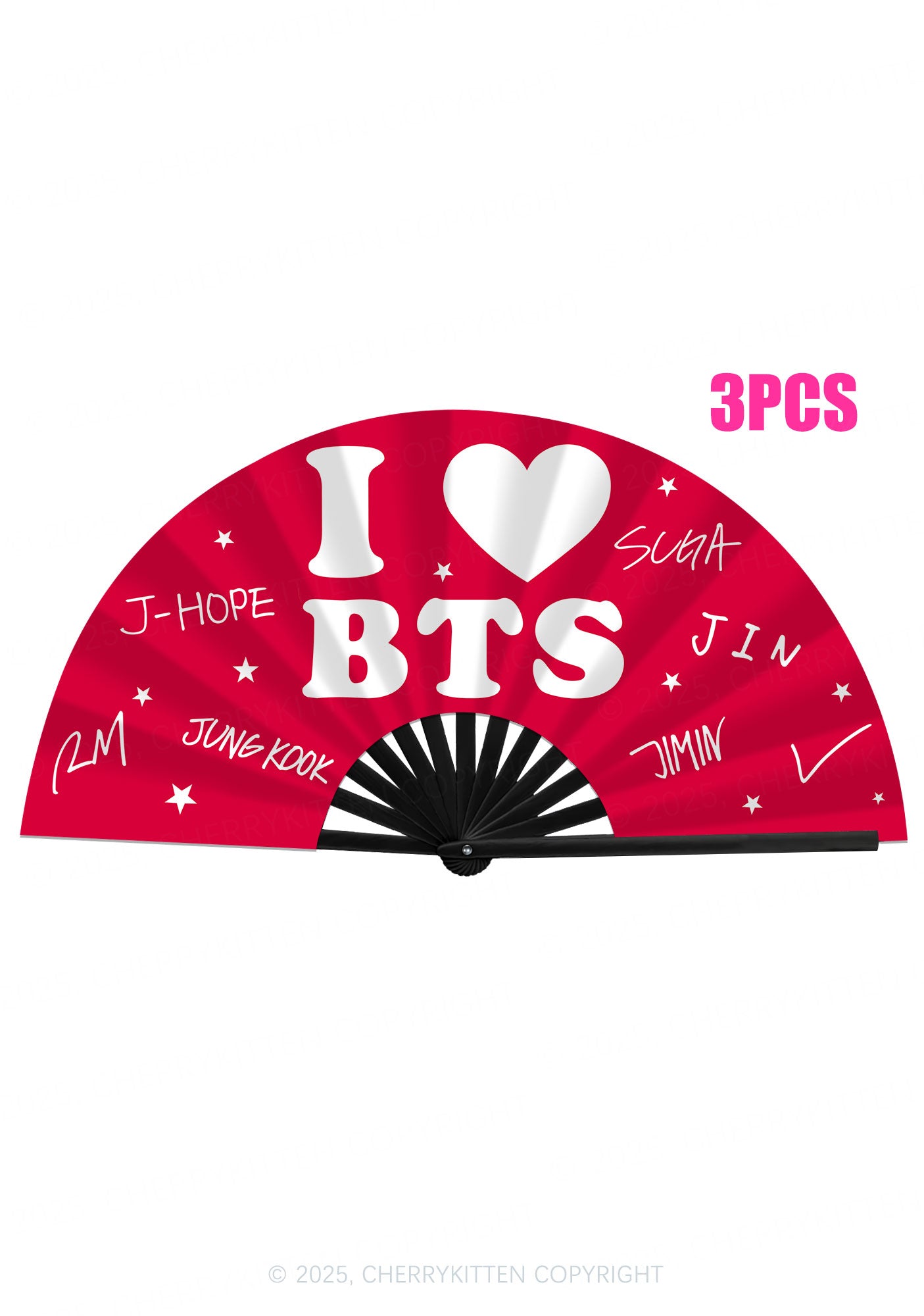 I Love Kpop Y2K Rave Hand Fan Cherrykitten