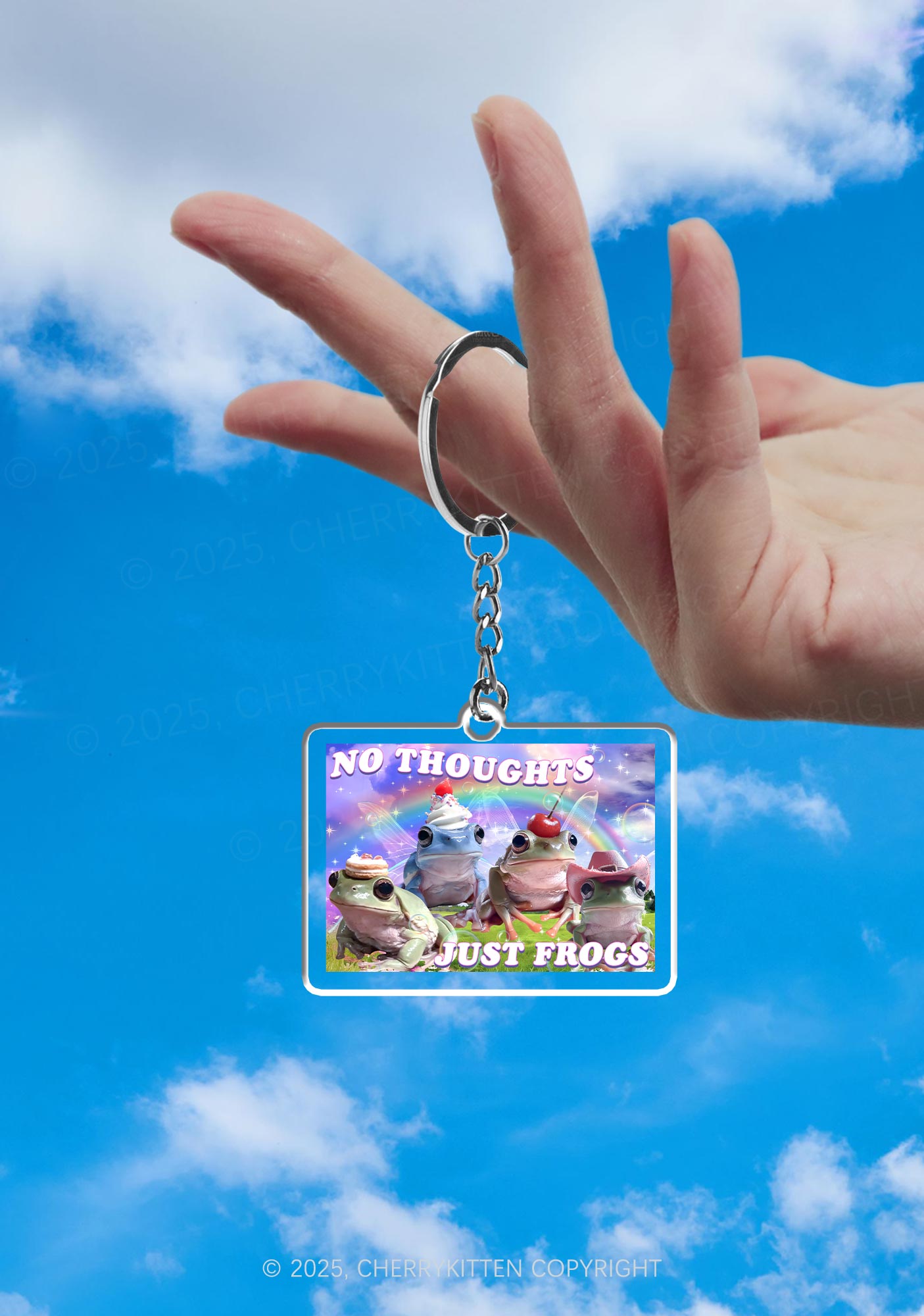 No Thoughts Just Frogs 1Pc Y2K Keychain Cherrykitten