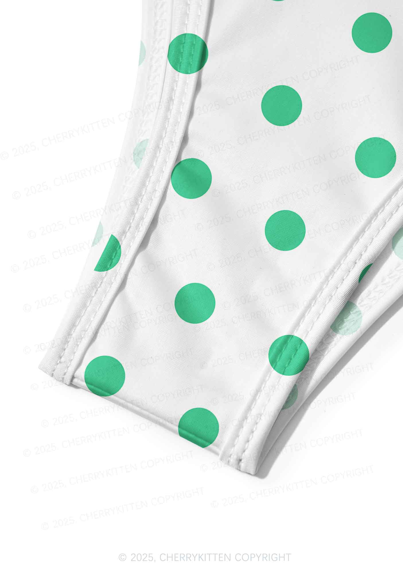 Green Dots Y2K Print Bikini Set Cherrykitten