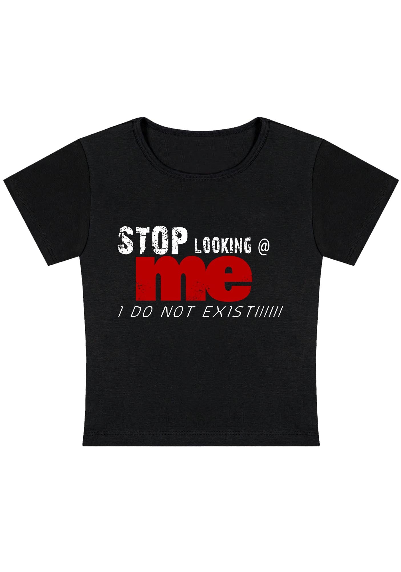 Curvy Stop Looking At Me Baby Tee