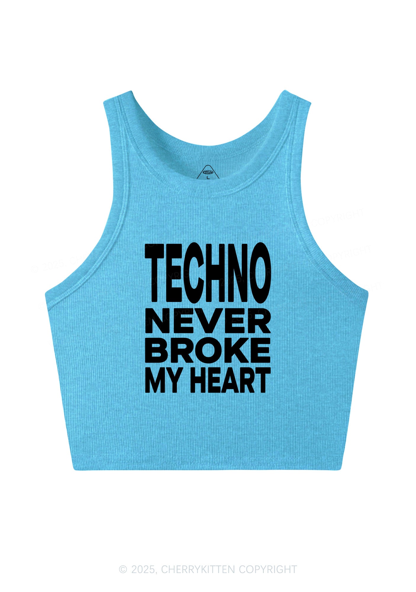 Techno Heart Y2K Crop Tank Top Cherrykitten