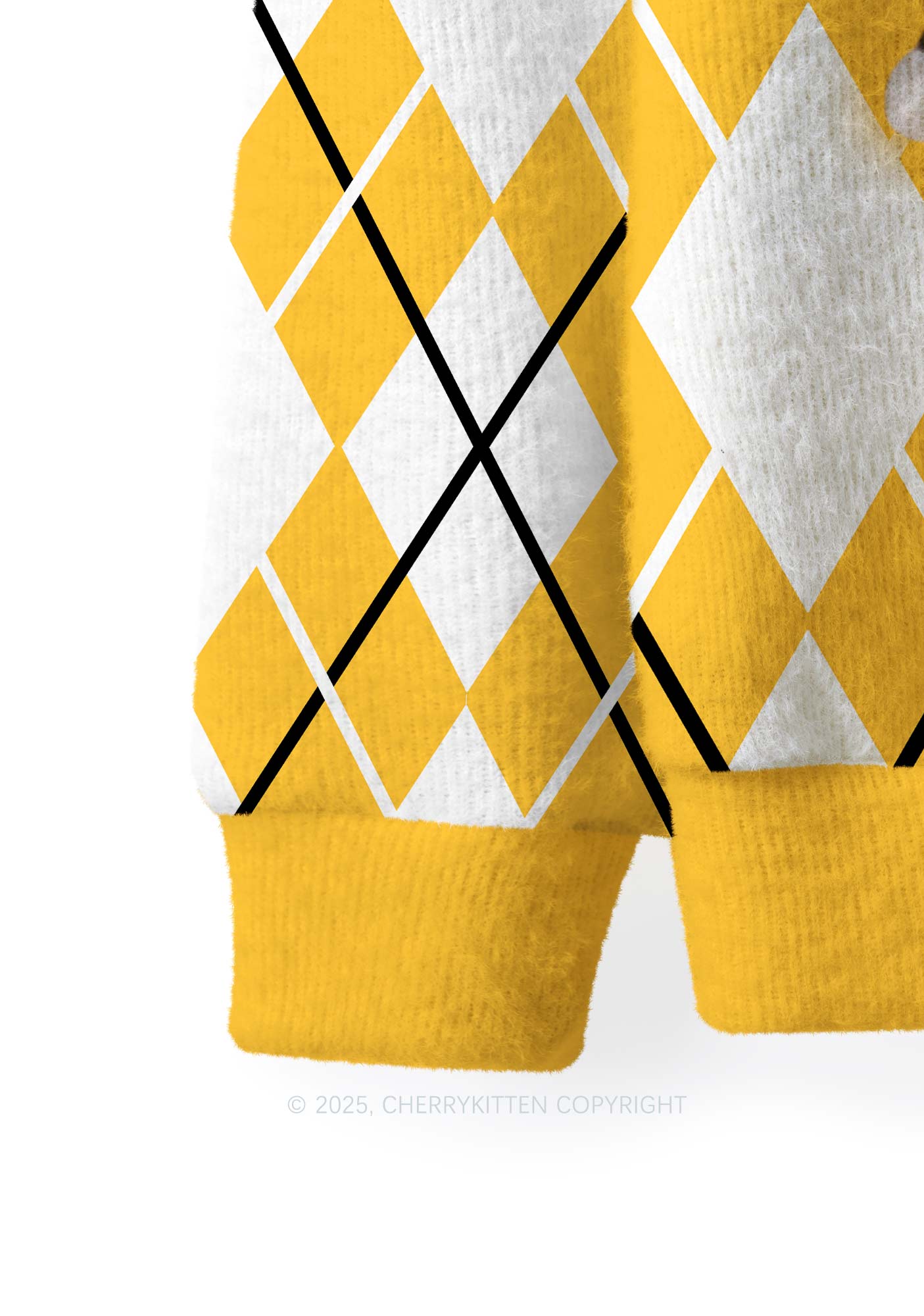 Yellow Cats Friend Y2K Christmas Knit Sweatshirt Cherrykitten