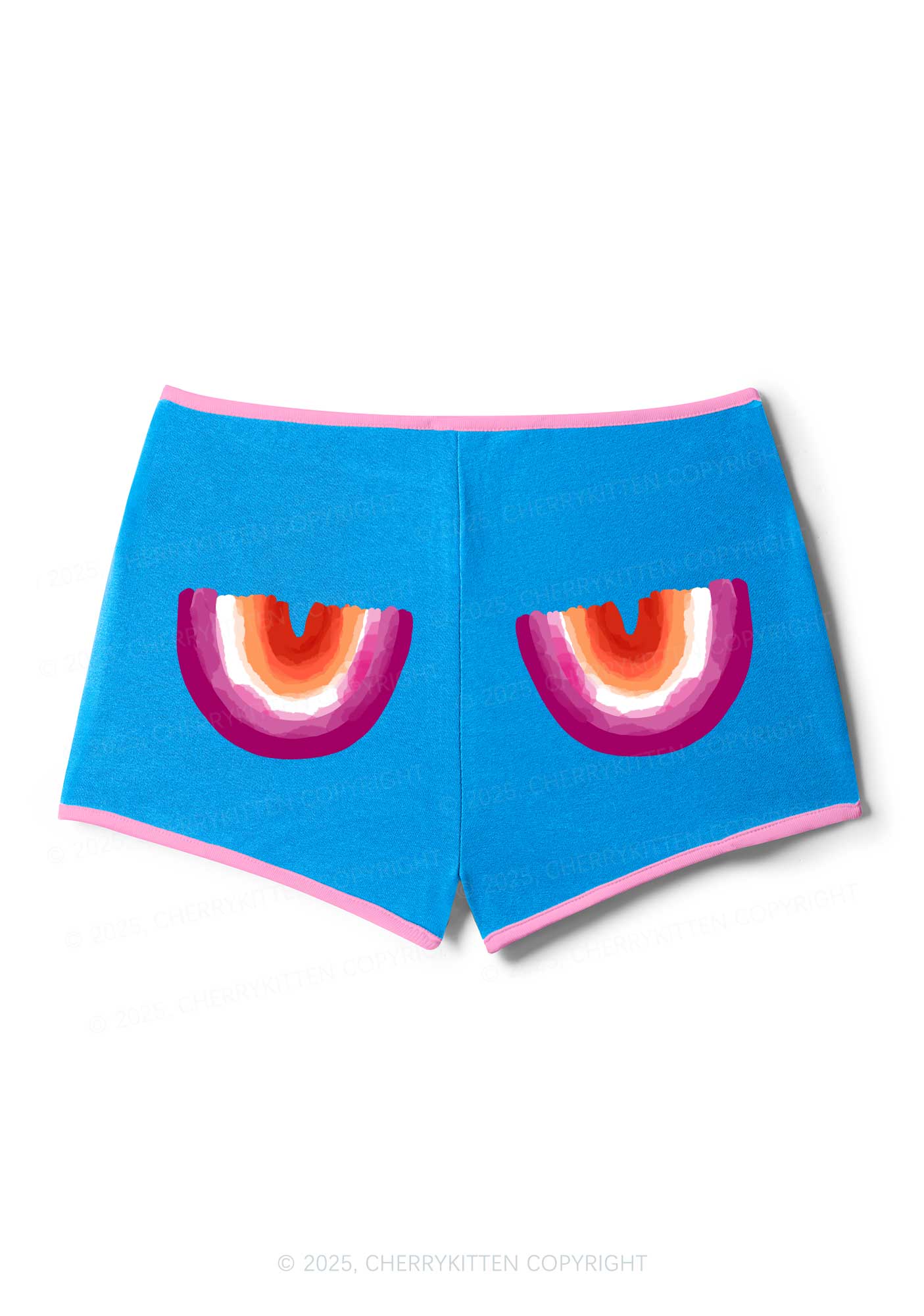 Double Rainbow Pride Y2K Booty Shorts Cherrykitten