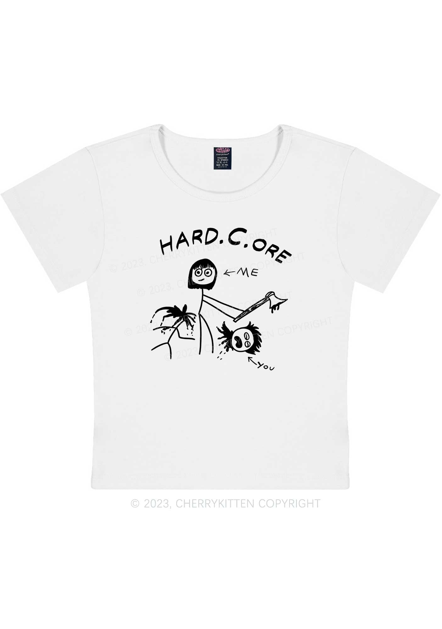 Curvy Hard Core Y2K Baby Tee Cherrykitten