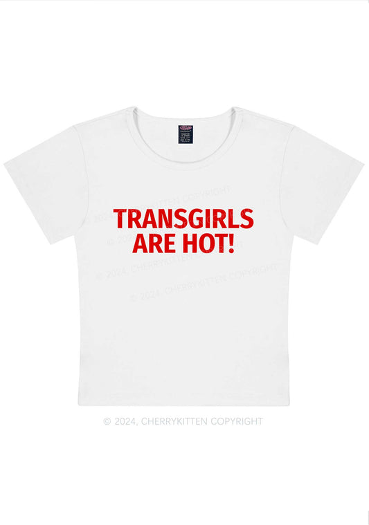 Transgirls Are Hot Y2K Baby Tee Cherrykitten