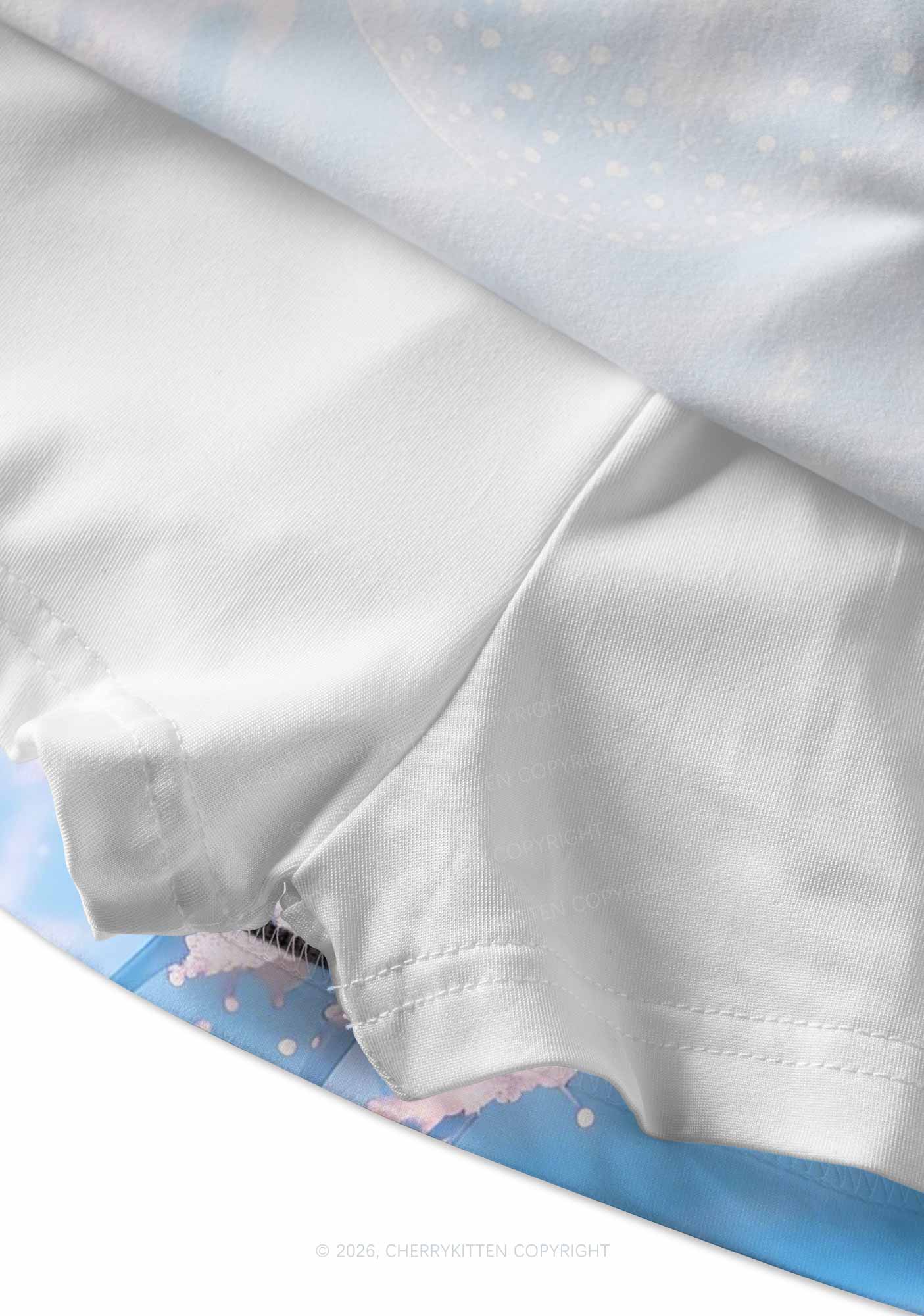Blue Ocean Jellyfish Y2K Print Mini Skirt Cherrykitten