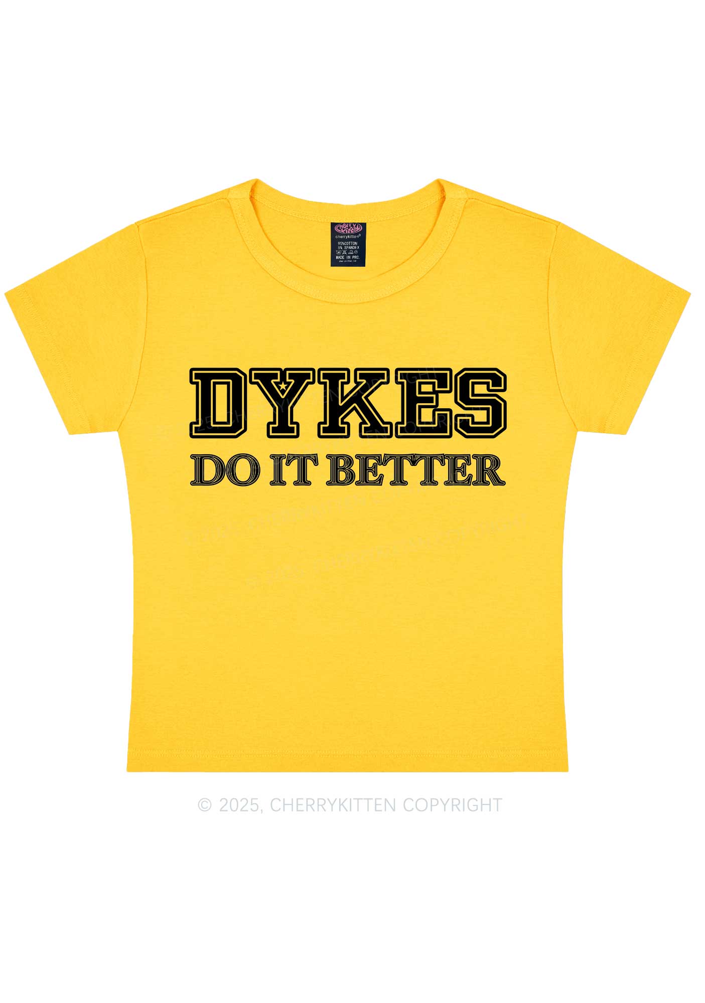 Dykes Do It Better Pride Y2K Baby Tee Cherrykitten